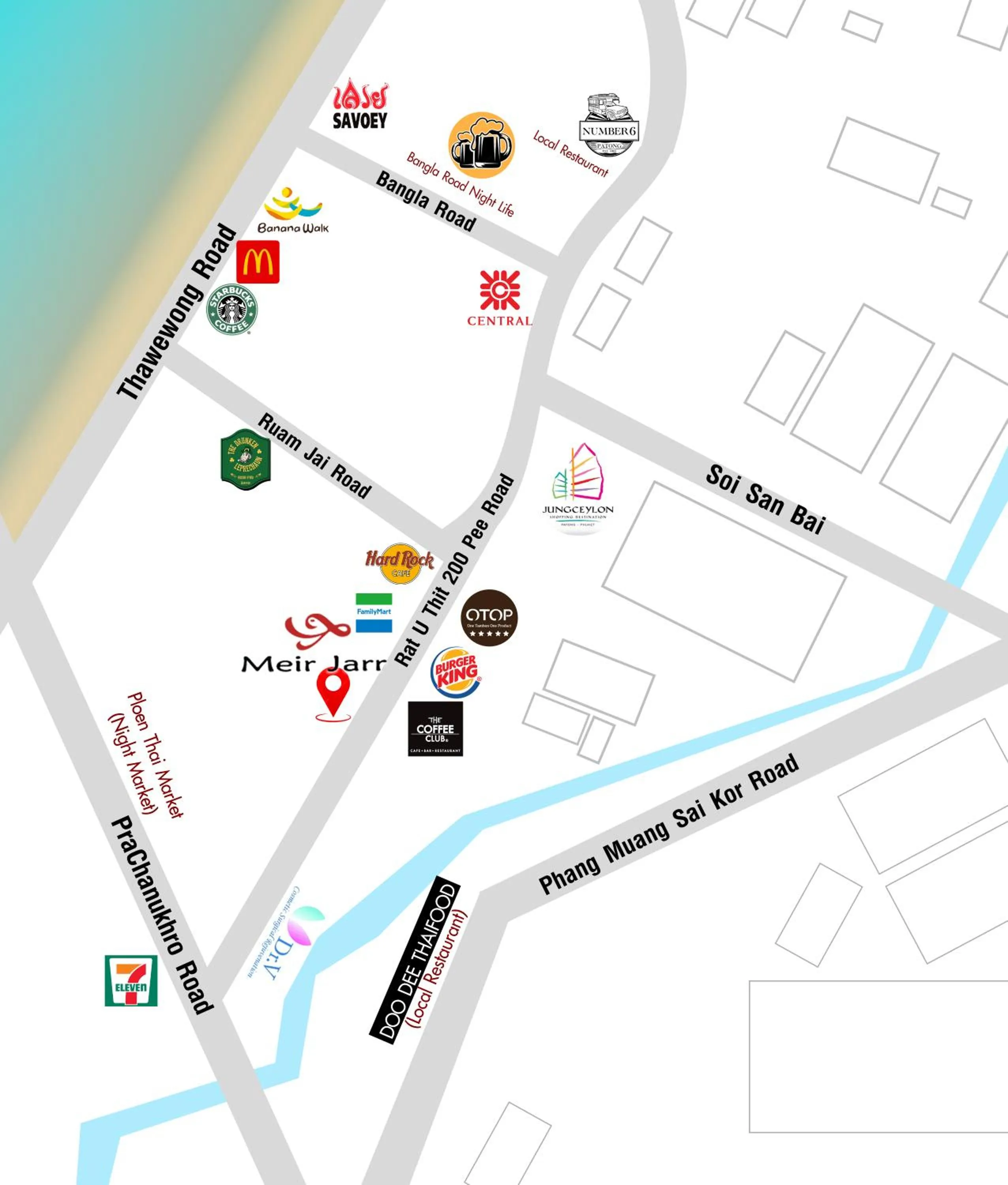 Location in YouDee Hotel Patong - formerly Meir Jarr Hotel Patong