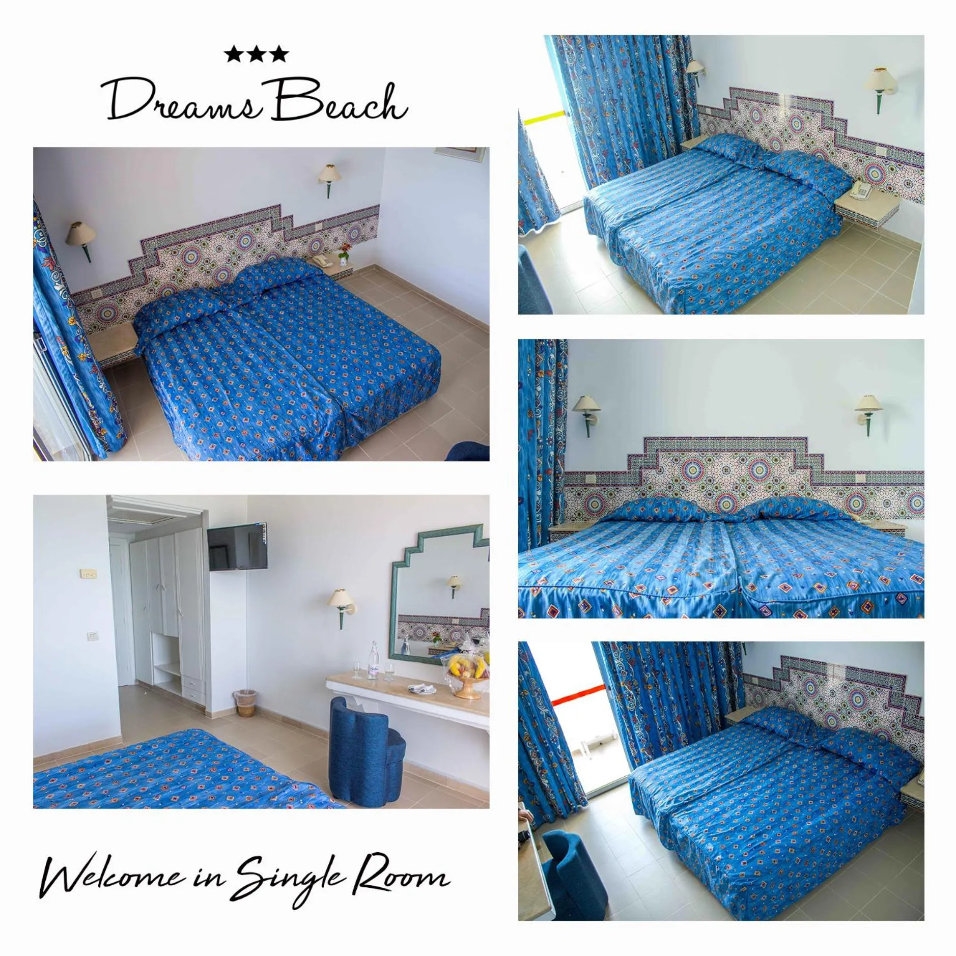 Bed in Hotel Dreams Beach