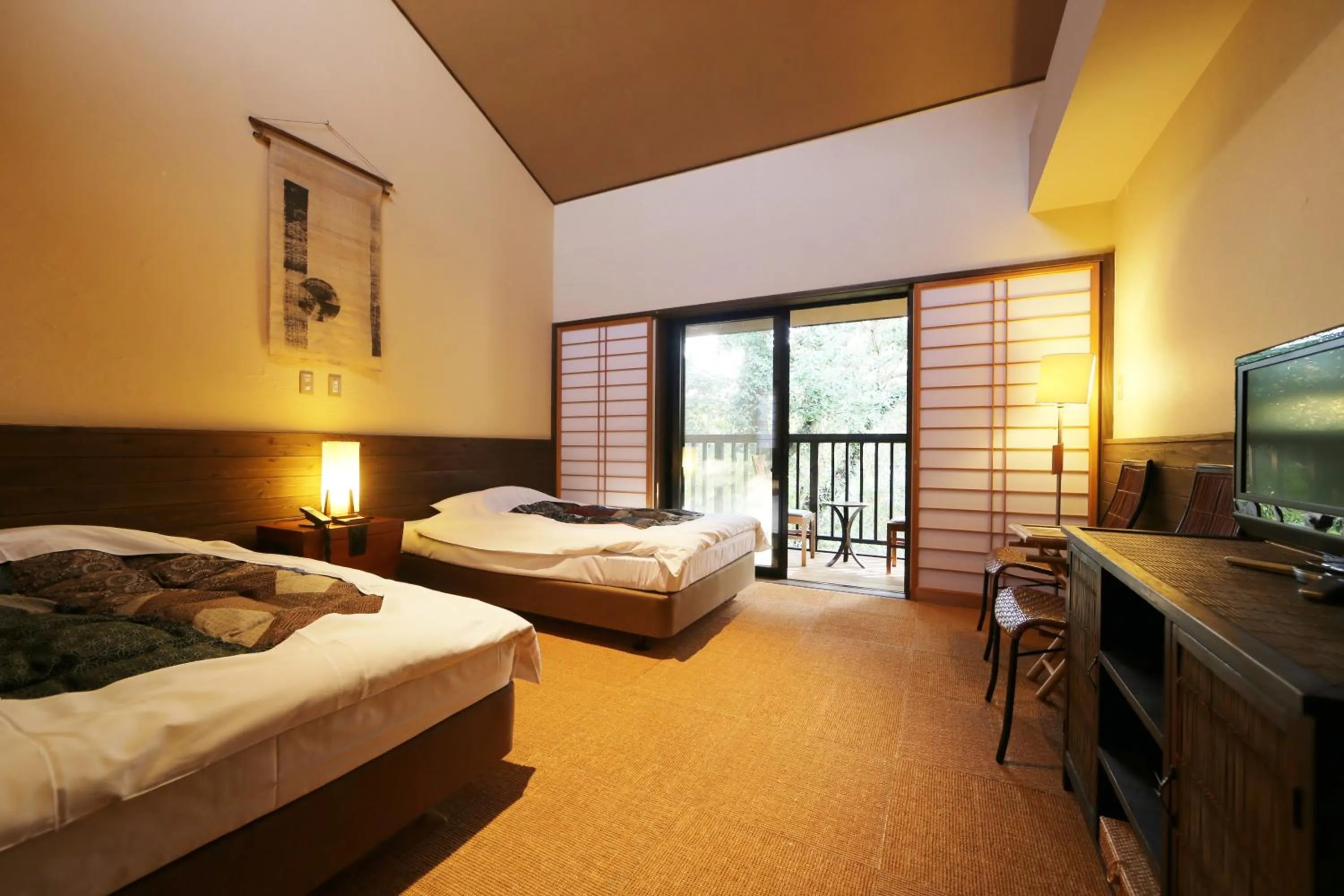 Bed in Shimantonoyado