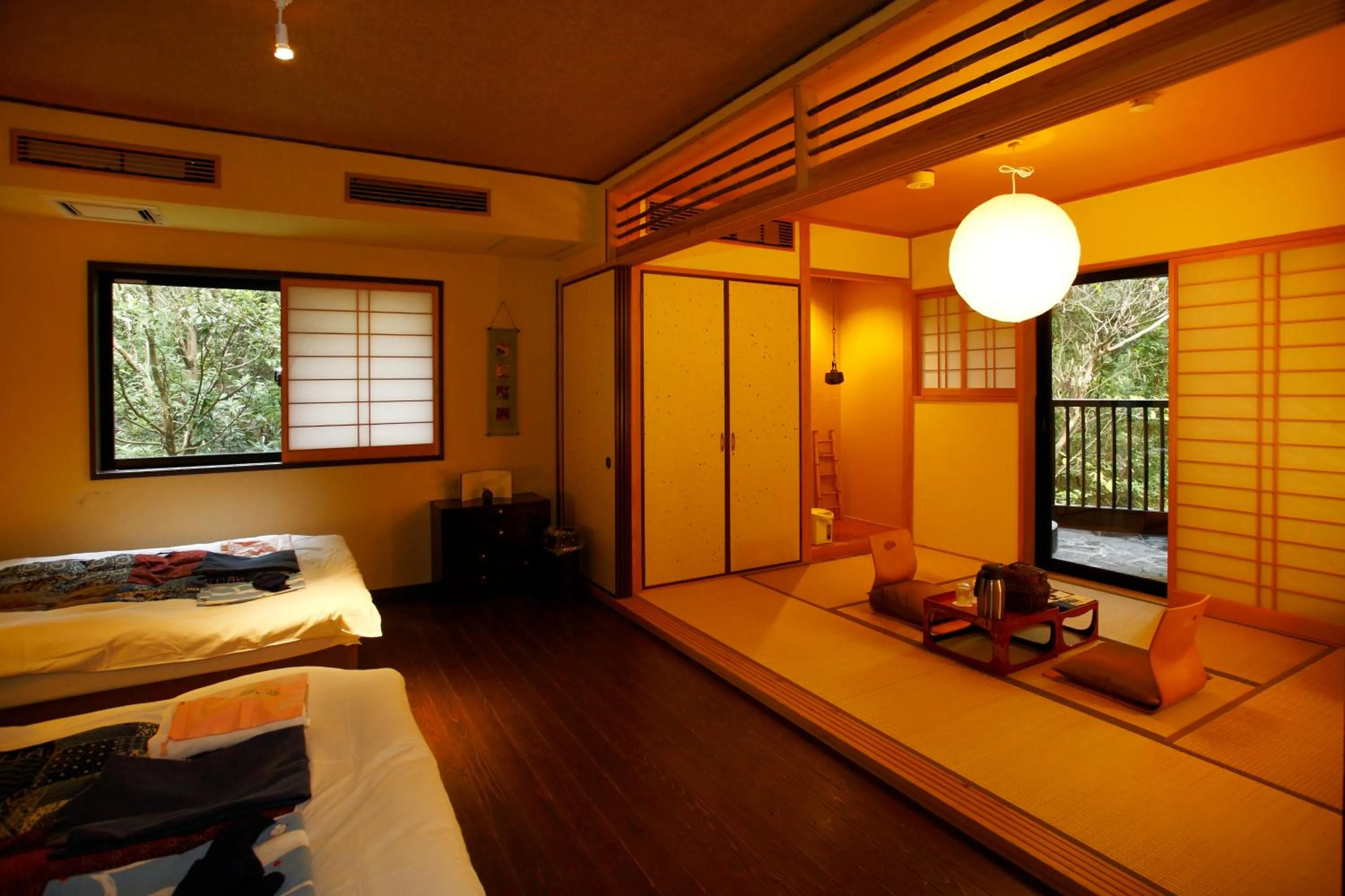 Bed in Shimantonoyado