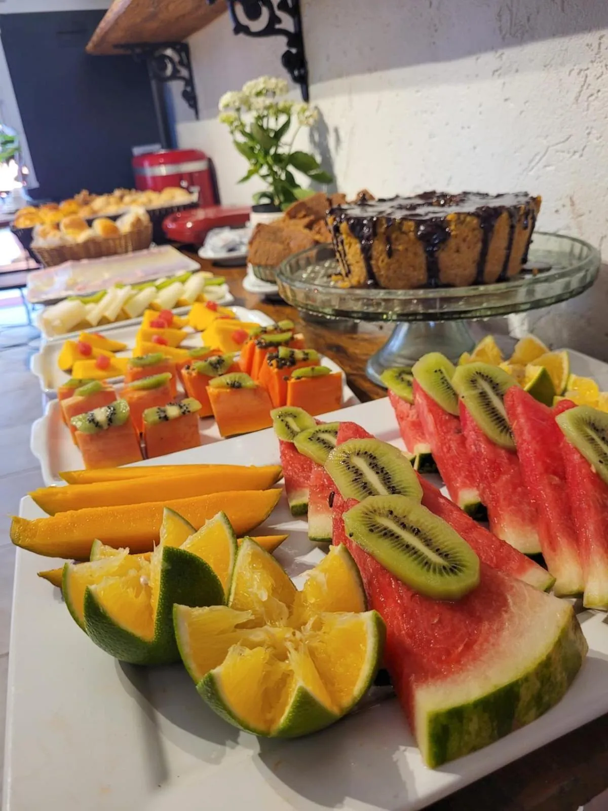 Buffet breakfast in Pousada Villegaignon