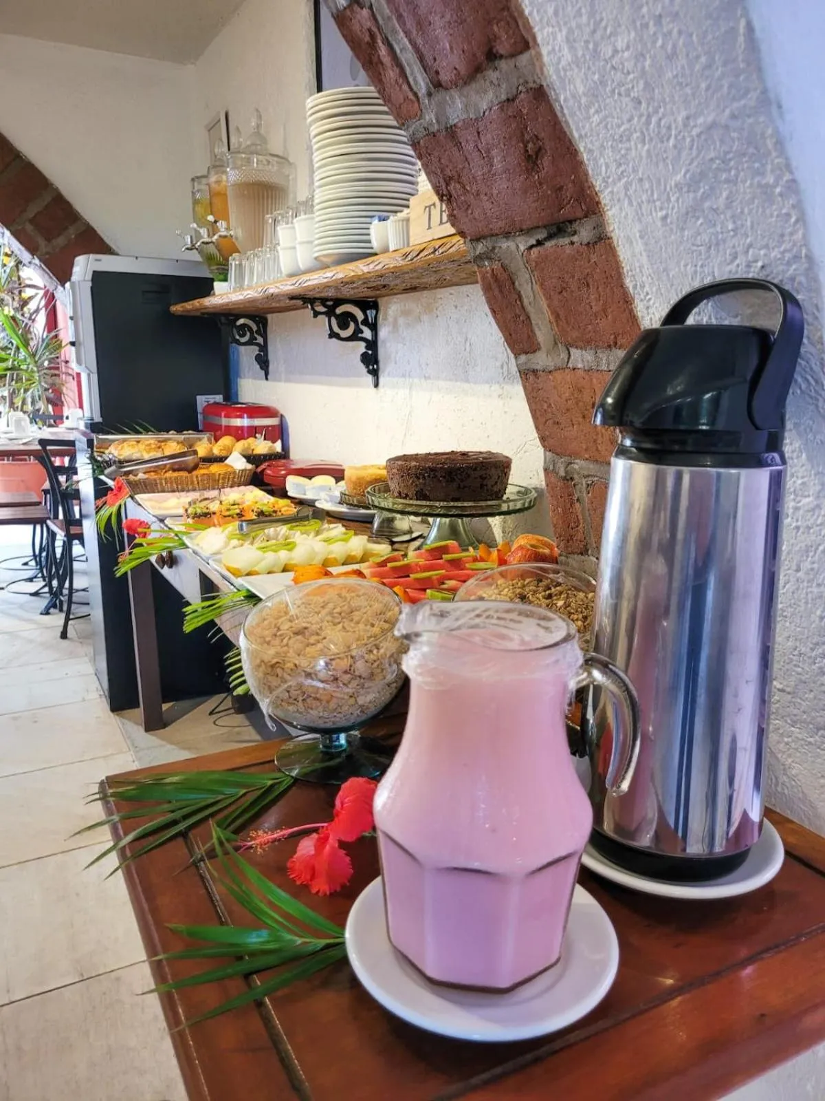 Continental breakfast in Pousada Villegaignon