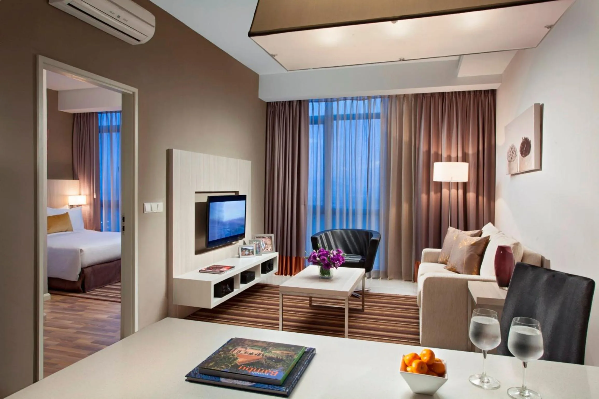Living room, Bed in Citadines Uplands Kuching