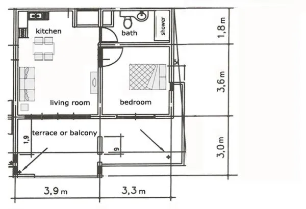 Floor plan in Jeju Eco Suites
