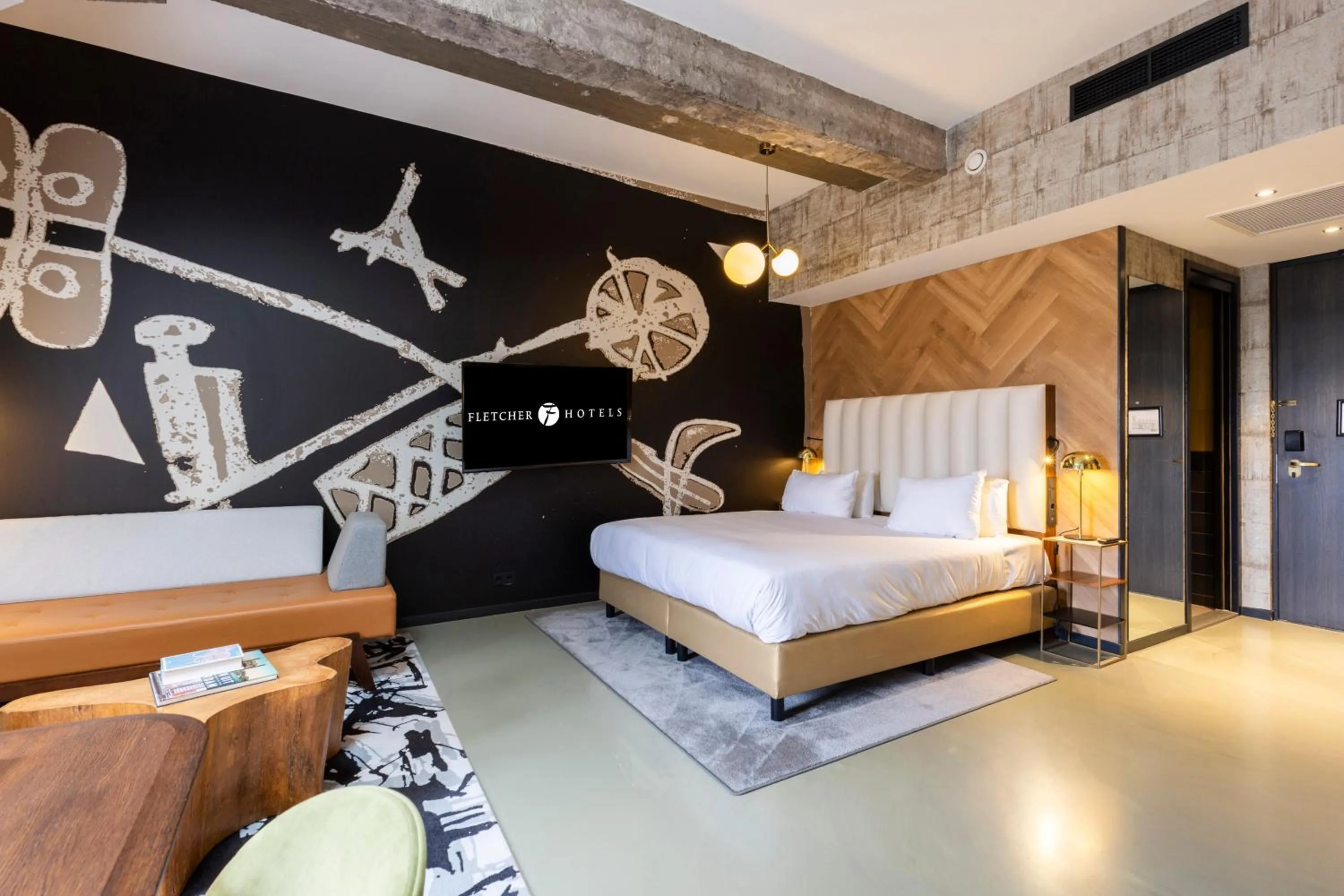 Bed in Fletcher Boutique Hotel Slaak-Rotterdam