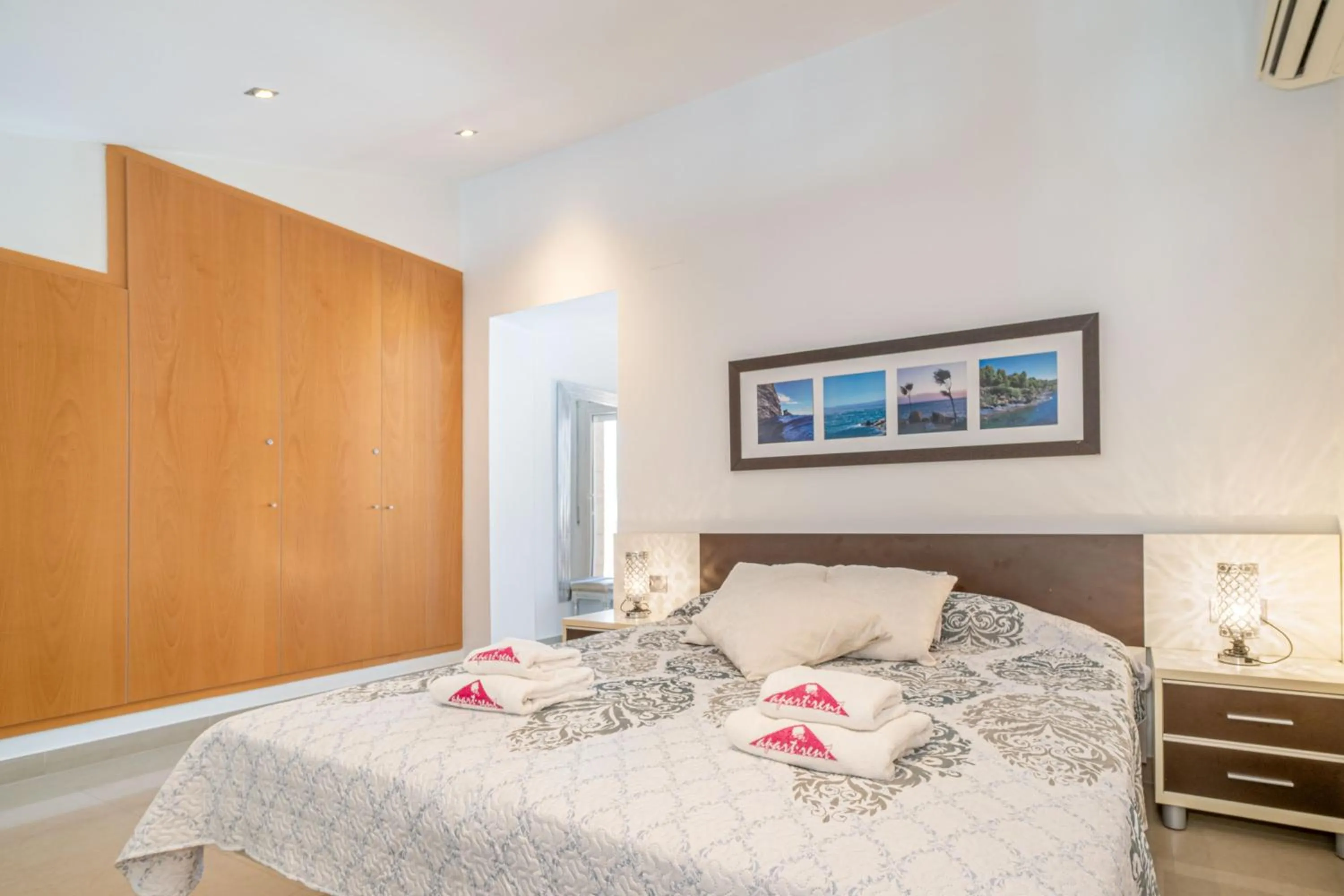Bedroom, Bed in Apart-rent Penthouse Port Grec 0160