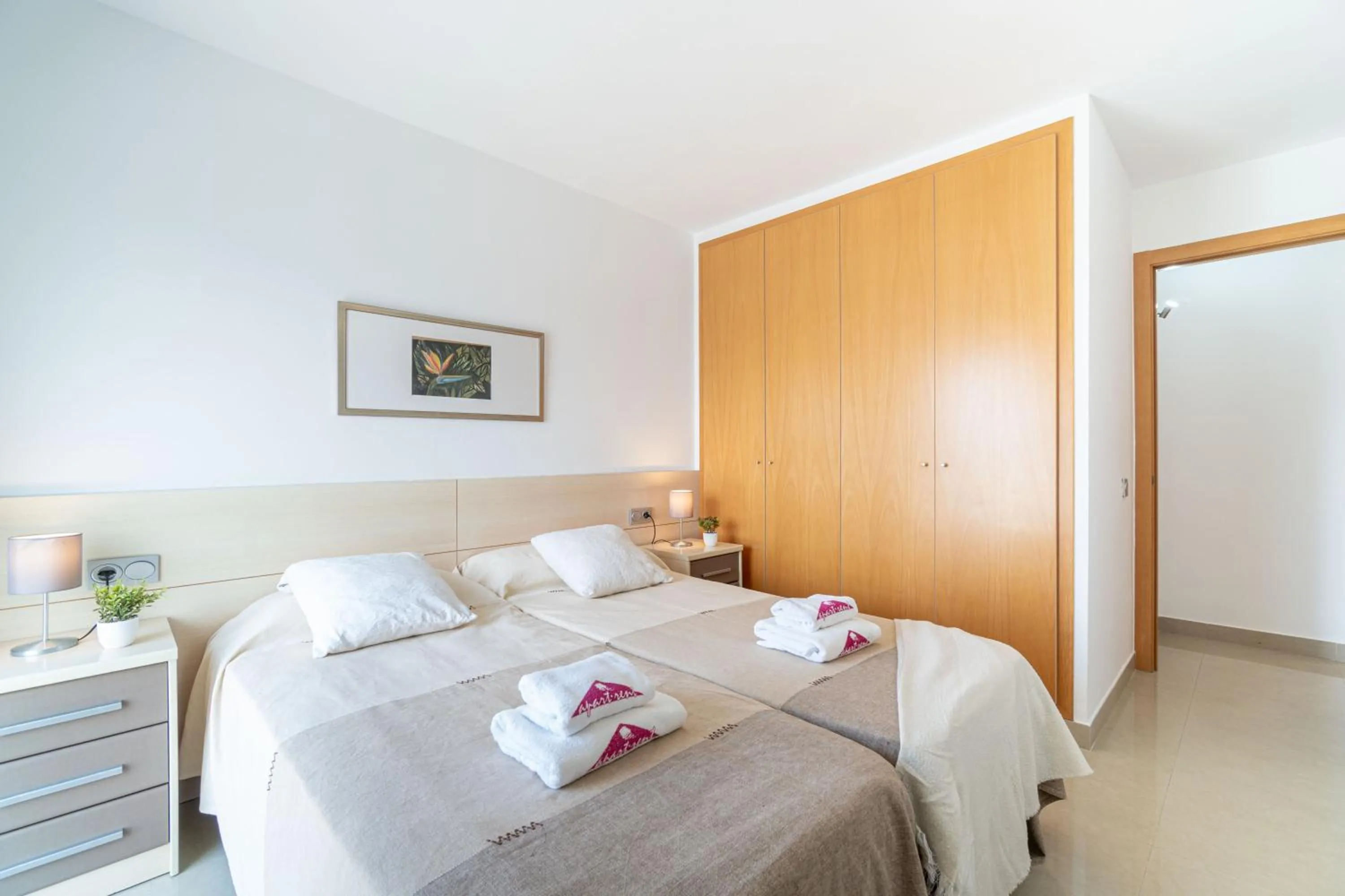 Bedroom, Bed in Apart-rent Penthouse Port Grec 0160