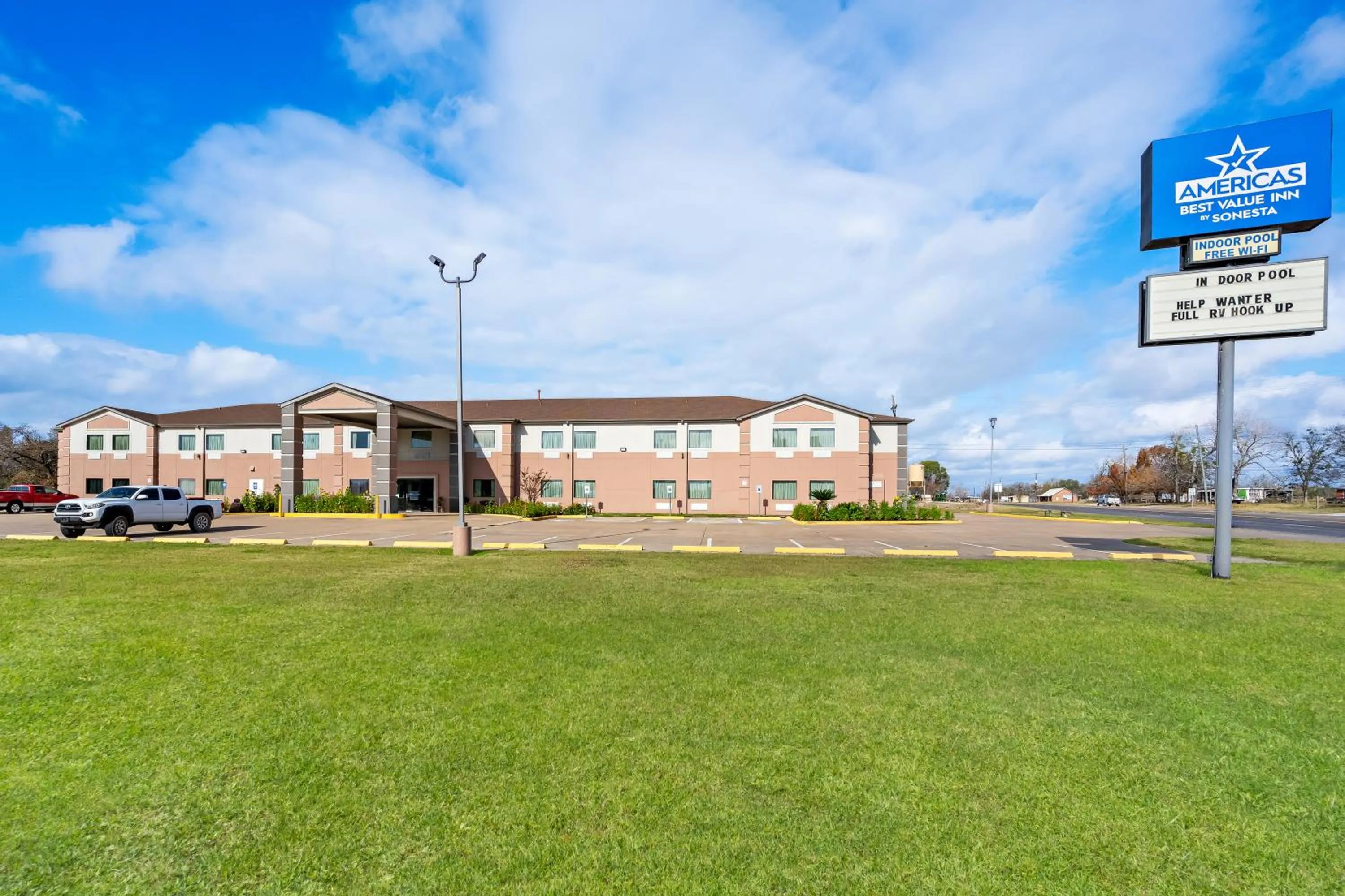 Property building in Americas Best Value Inn Somerville Texas