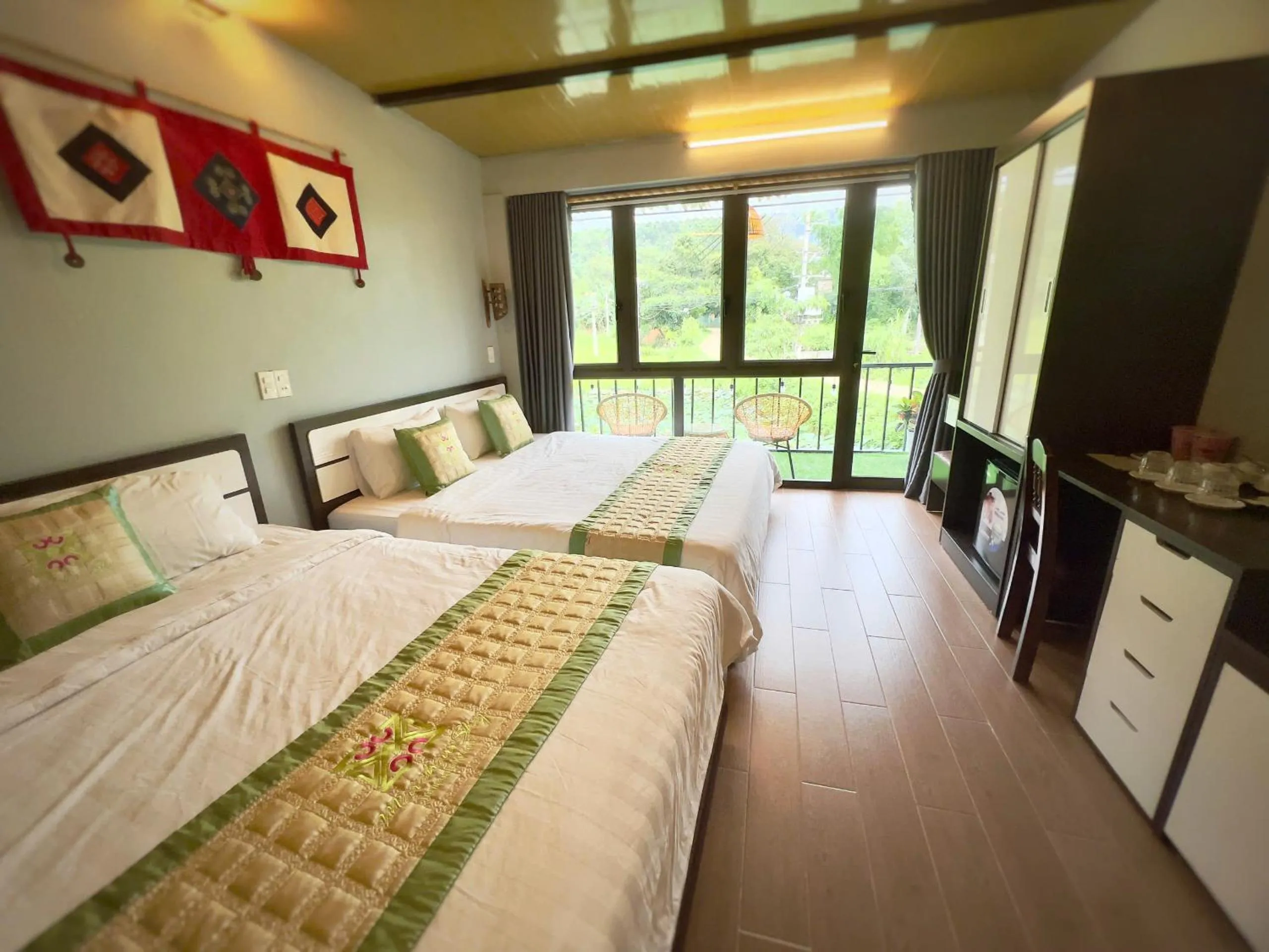 Living room, Bed in Mai Chau Sky Resort
