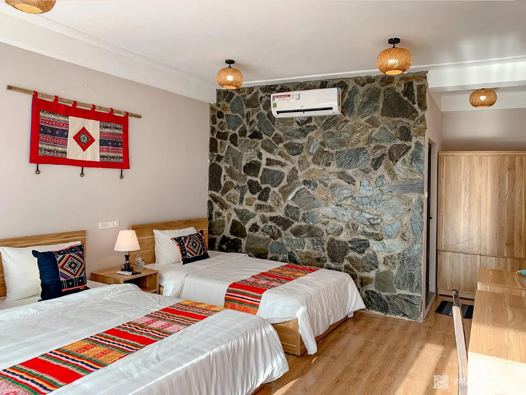 Bed in Mai Chau Sky Resort