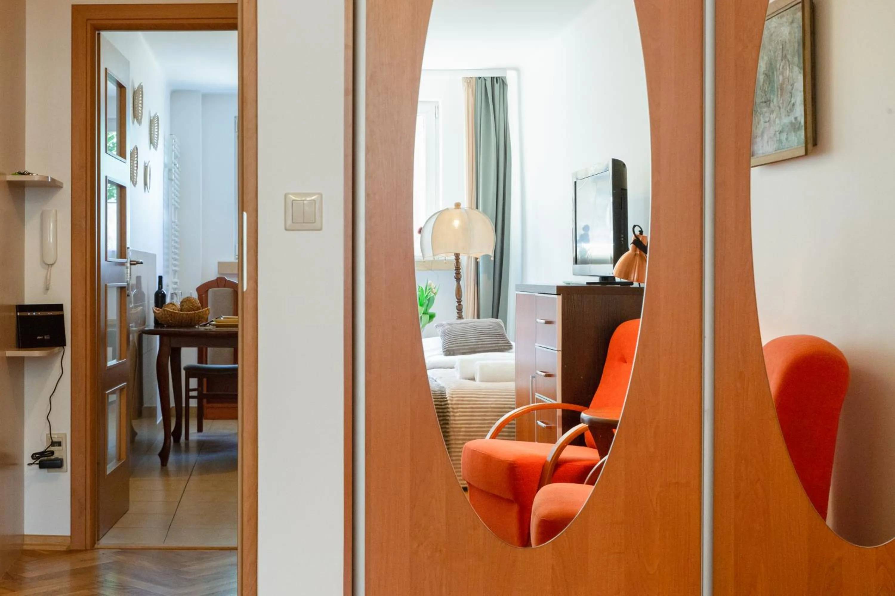 wardrobe, Bed in Traditional Apartment Starowiślna street