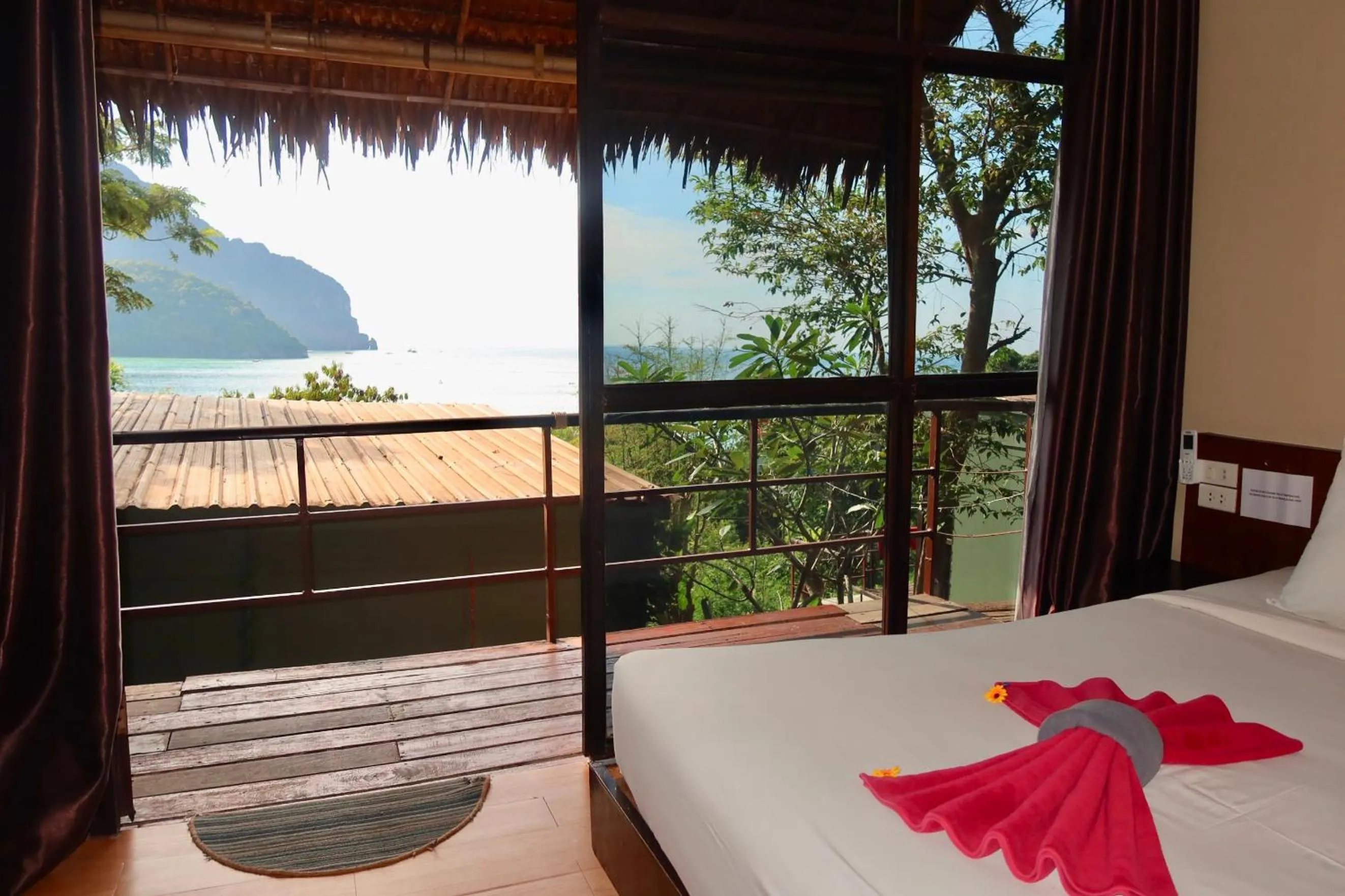 View (from property/room), Bed in Phi Phi Sea Sky Resort