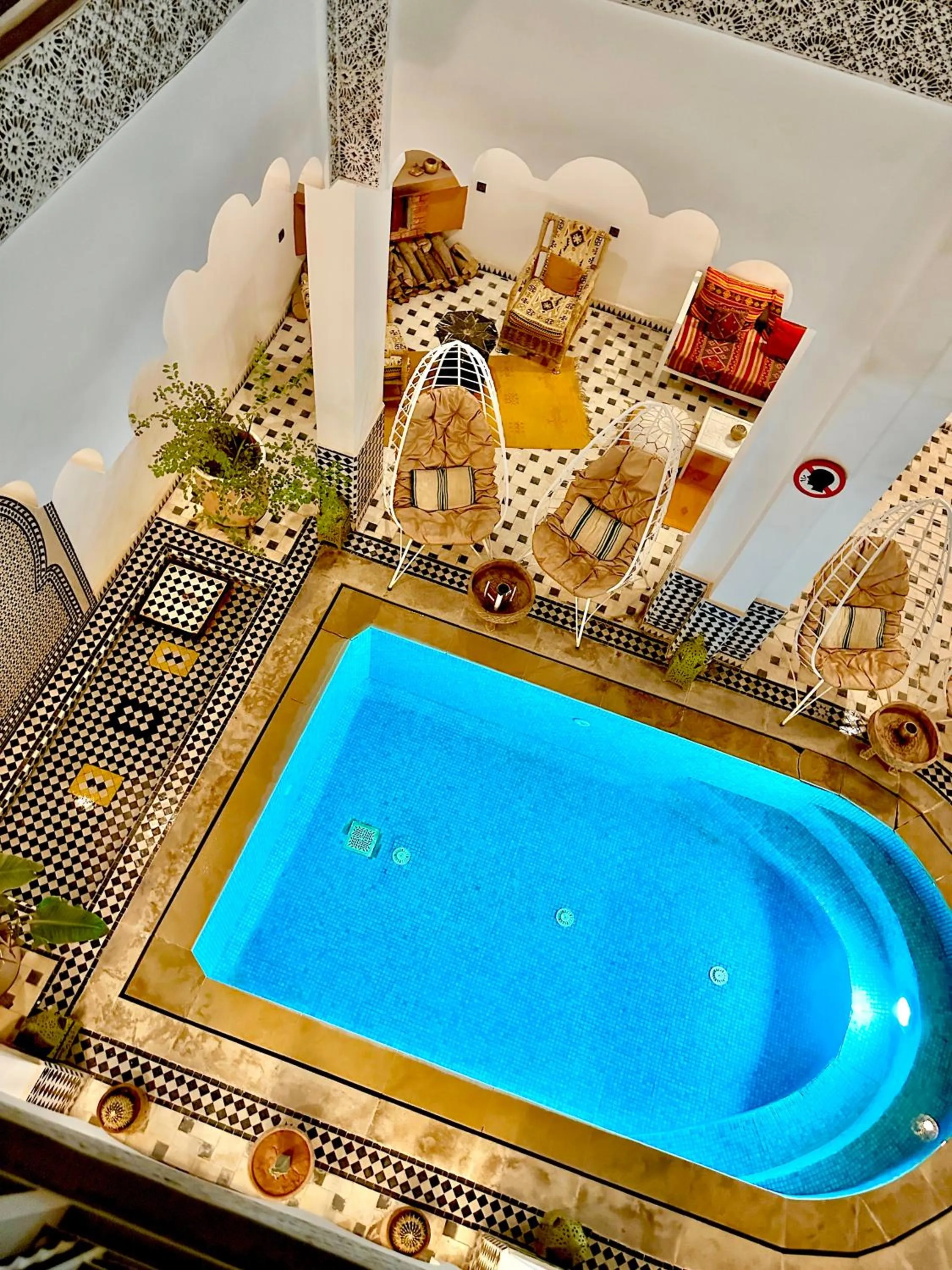 Pool view in Hotel Riad Amlal