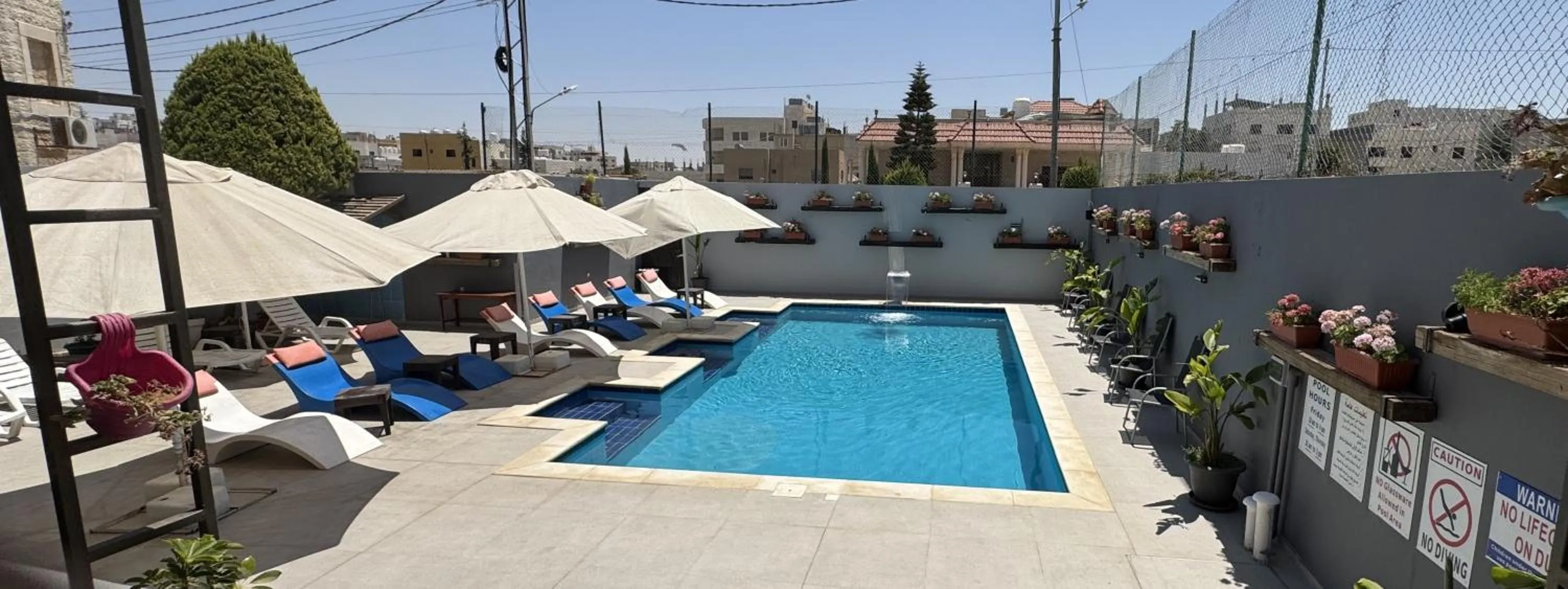 Pool view in Grand Hotel Madaba