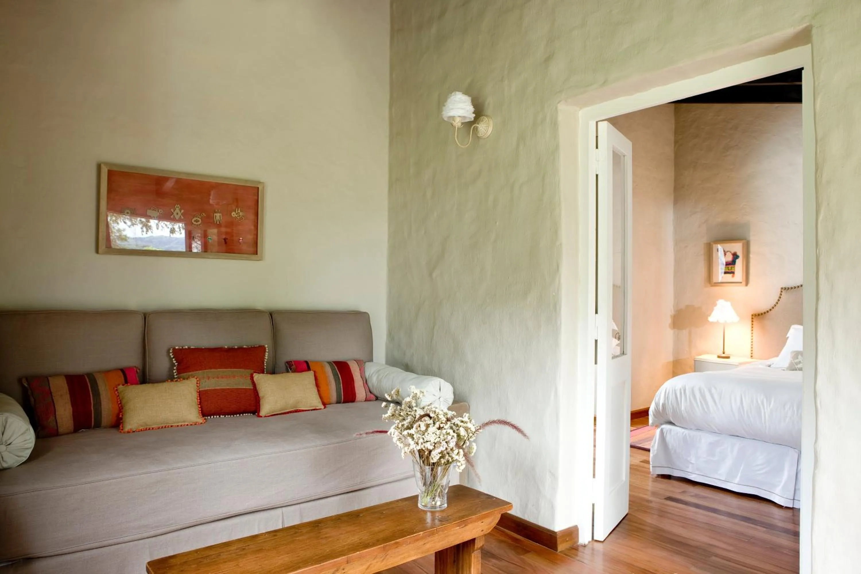 View (from property/room), Bed in House of Jasmines Relais & Châteaux