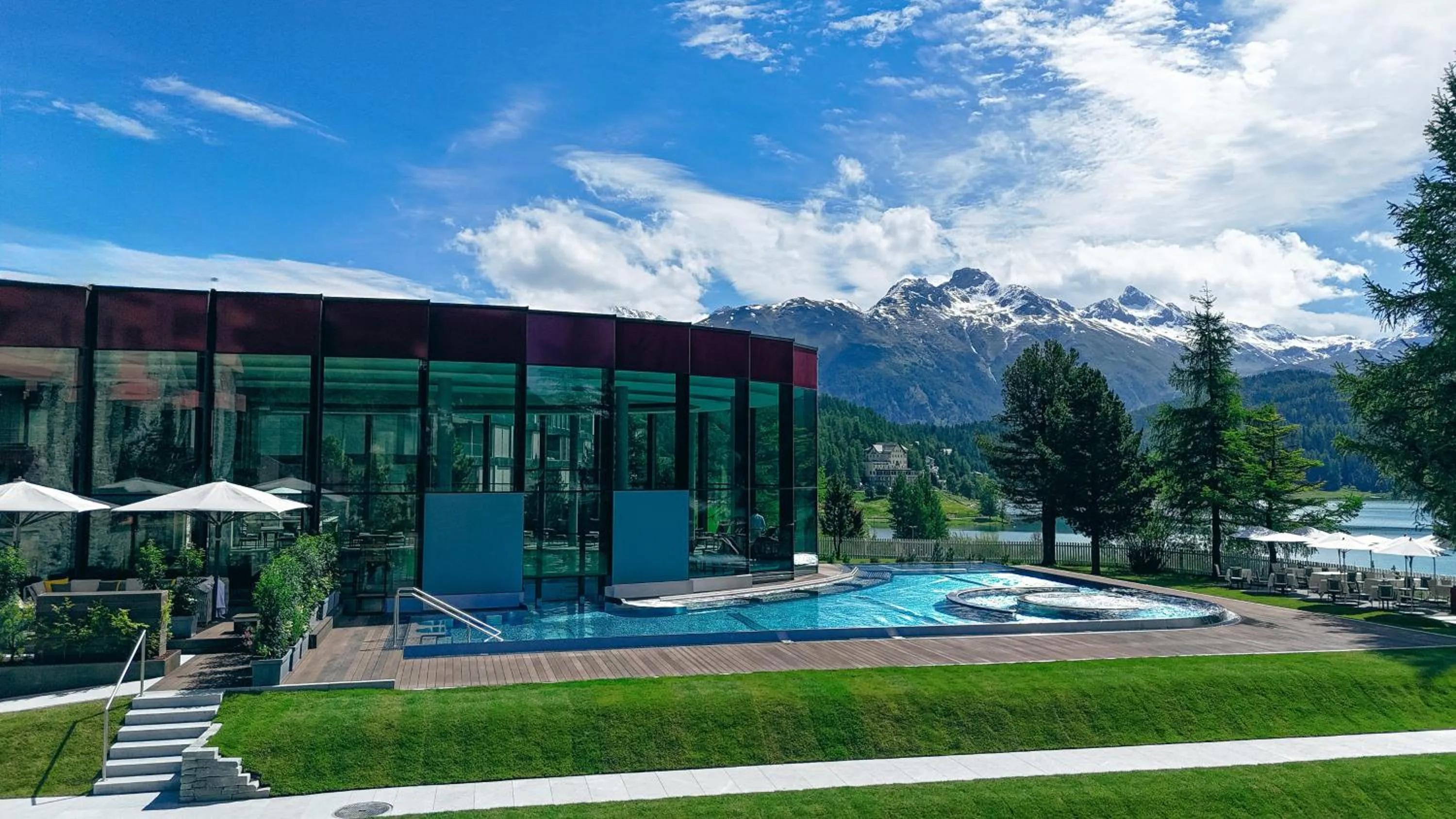 Swimming pool in Badrutt's Palace Hotel St Moritz