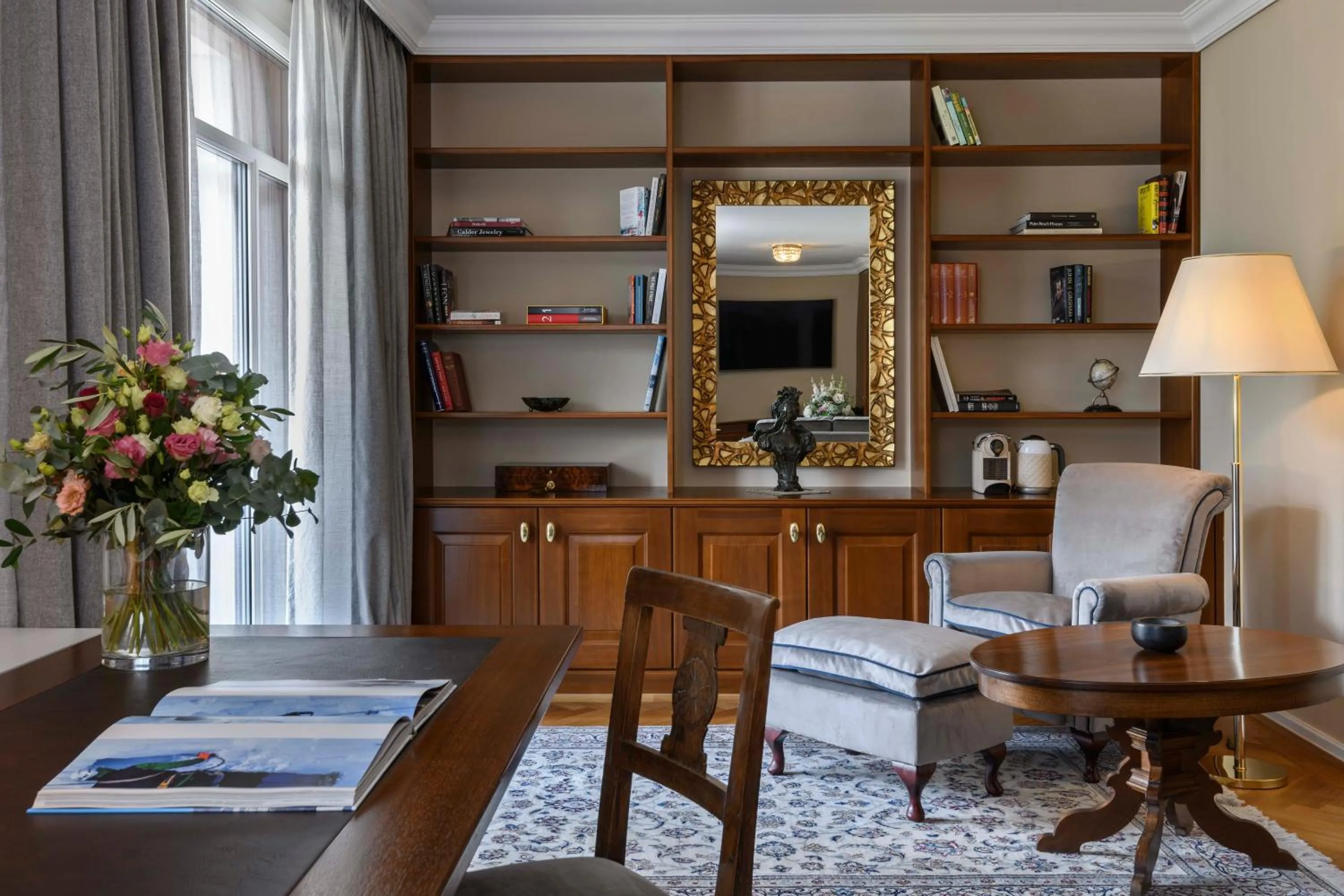 Living room in Badrutt's Palace Hotel St Moritz