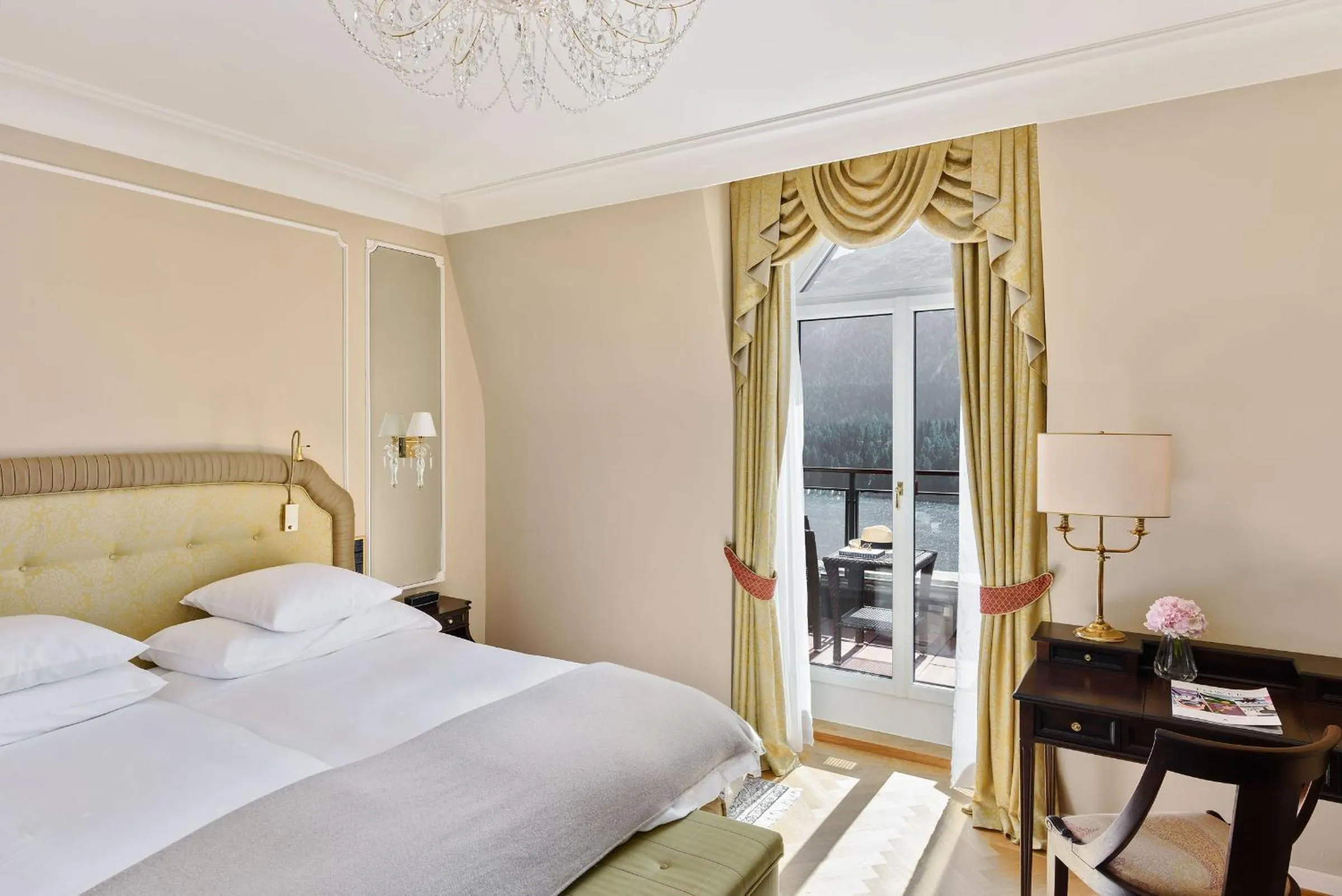 Photo of the whole room, Bed in Badrutt's Palace Hotel St Moritz