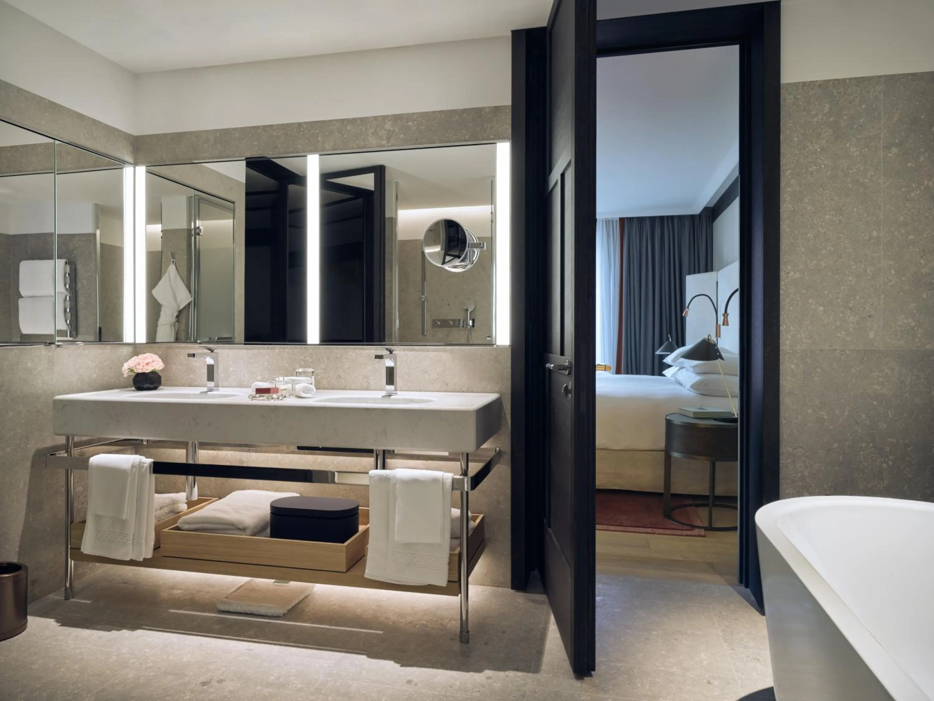 Bed in Badrutt's Palace Hotel St Moritz