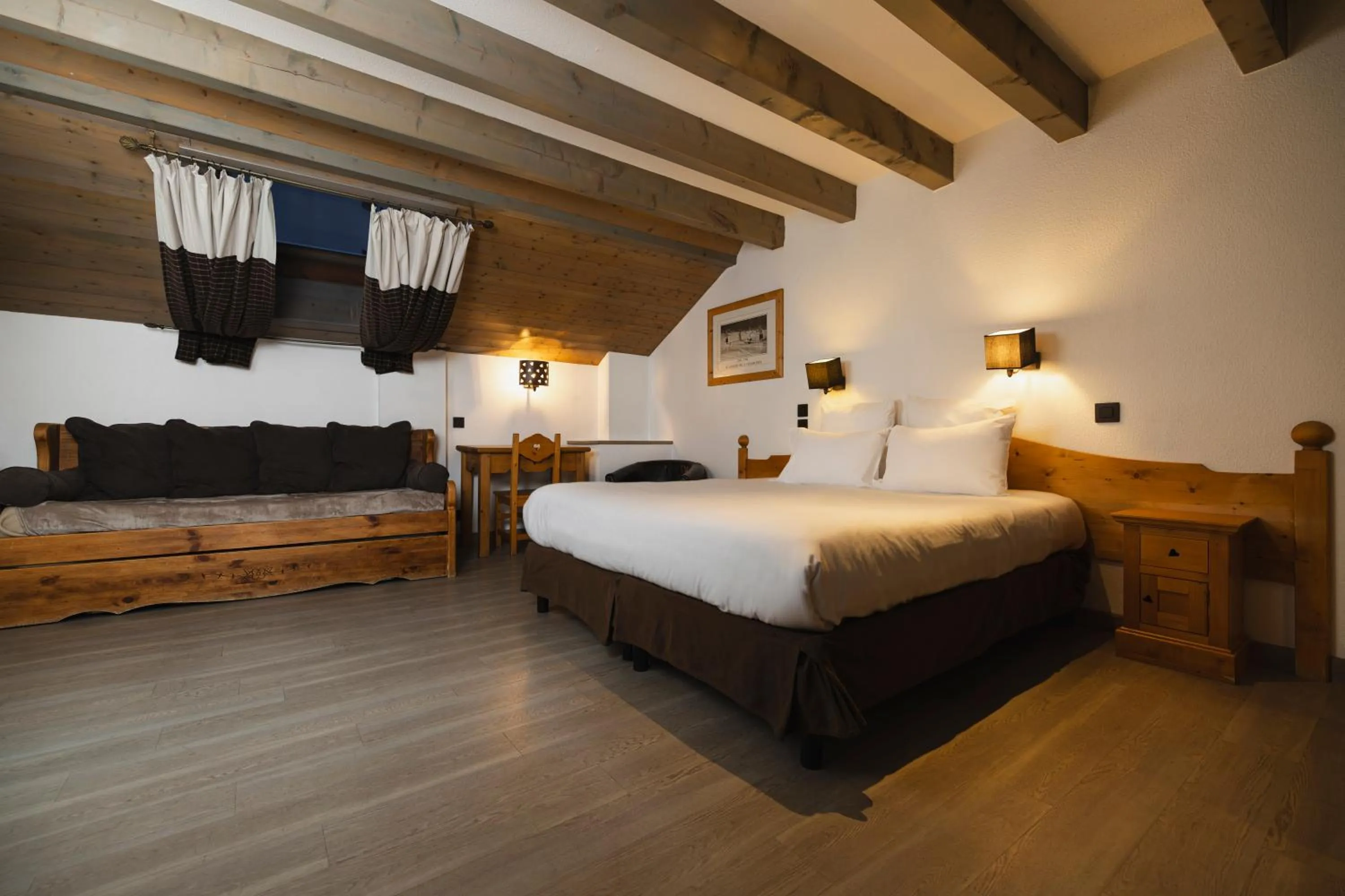 Bedroom, Bed in Hôtel de L'Arve by HappyCulture