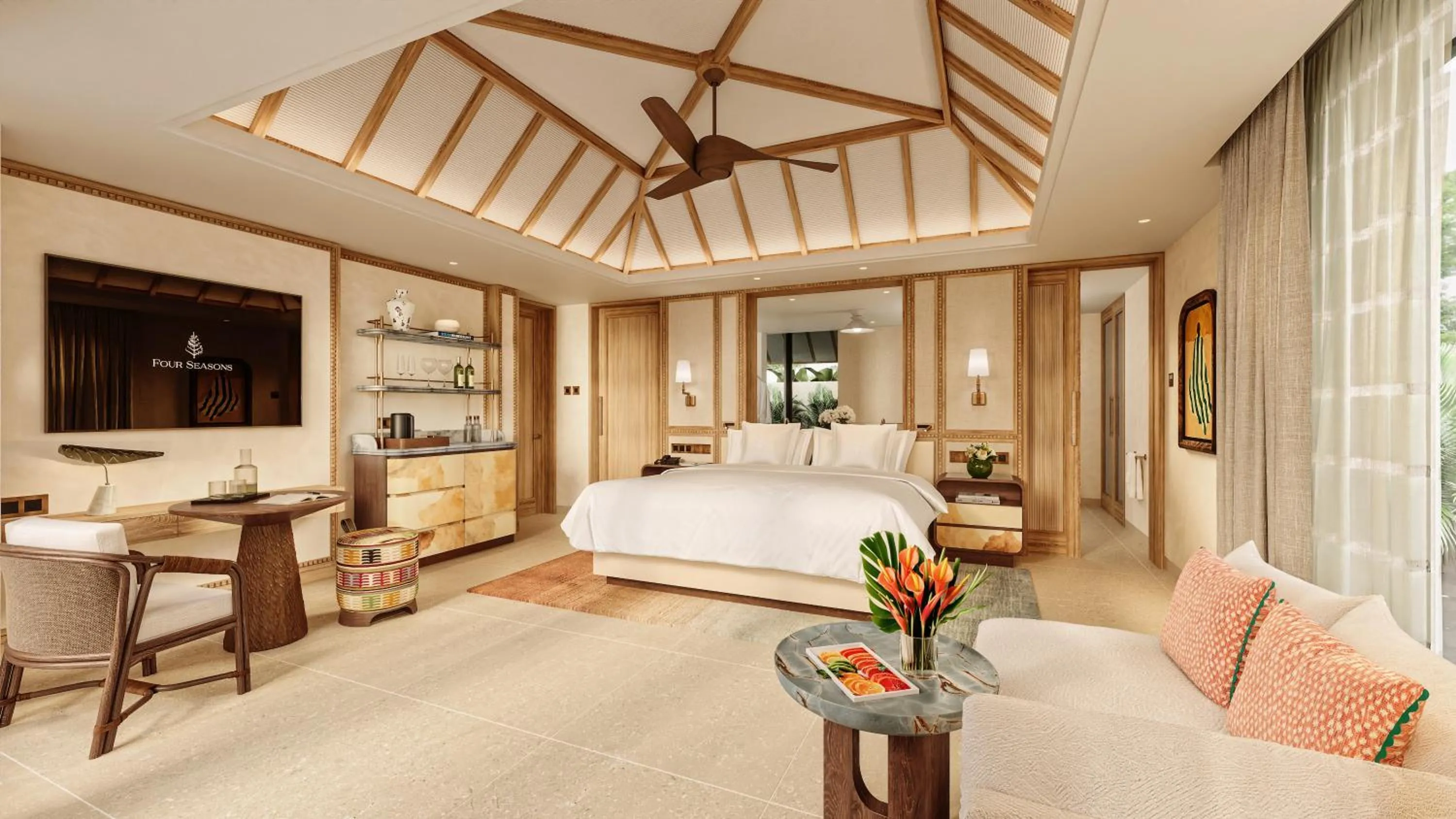 Bedroom, Bed in Four Seasons Resort Mauritius at Anahita