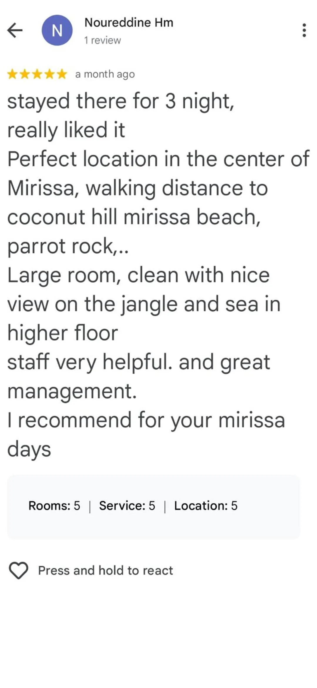 Text overlay in X Mirissa