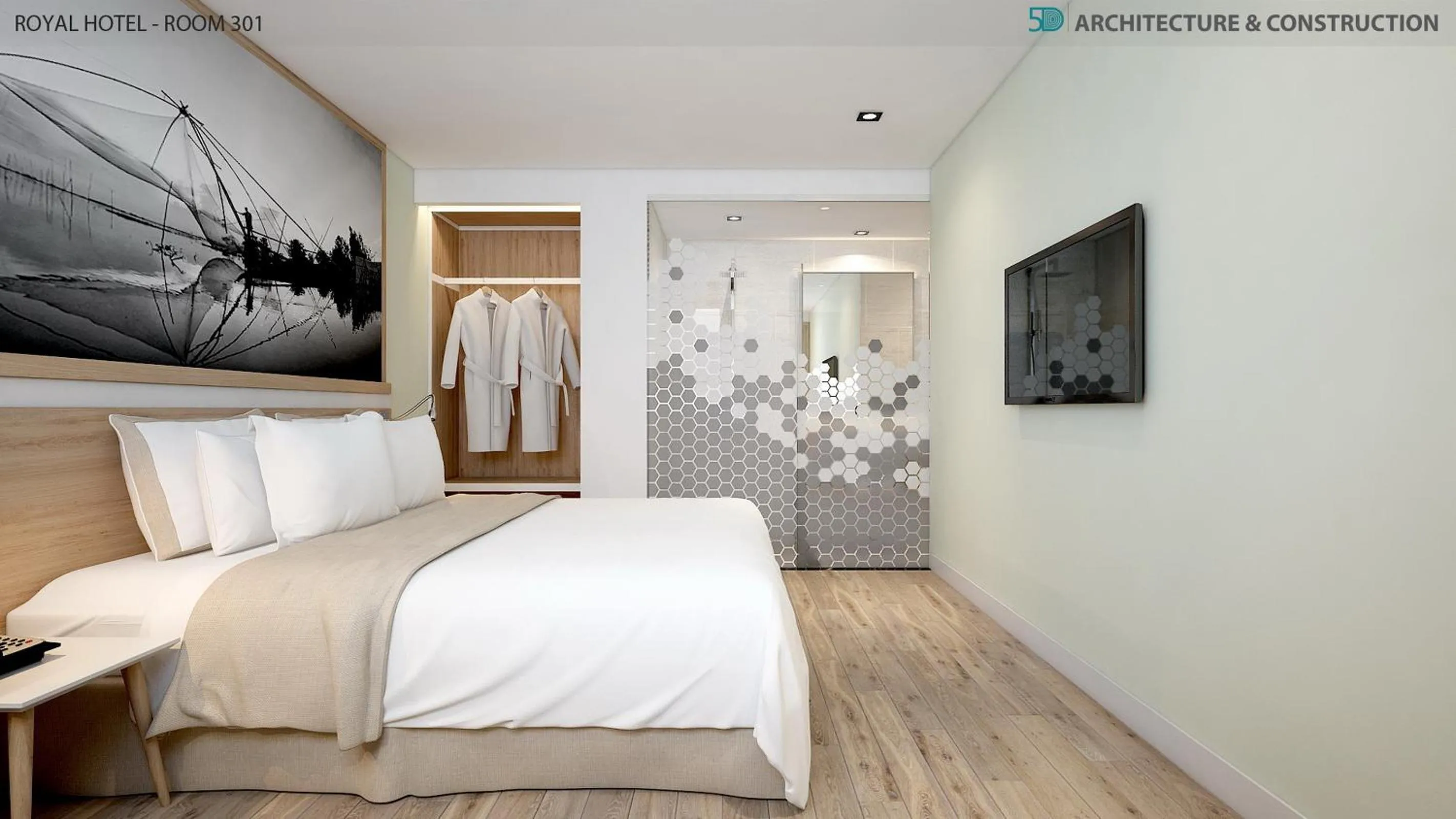 Bed in Royal HPM Hotel