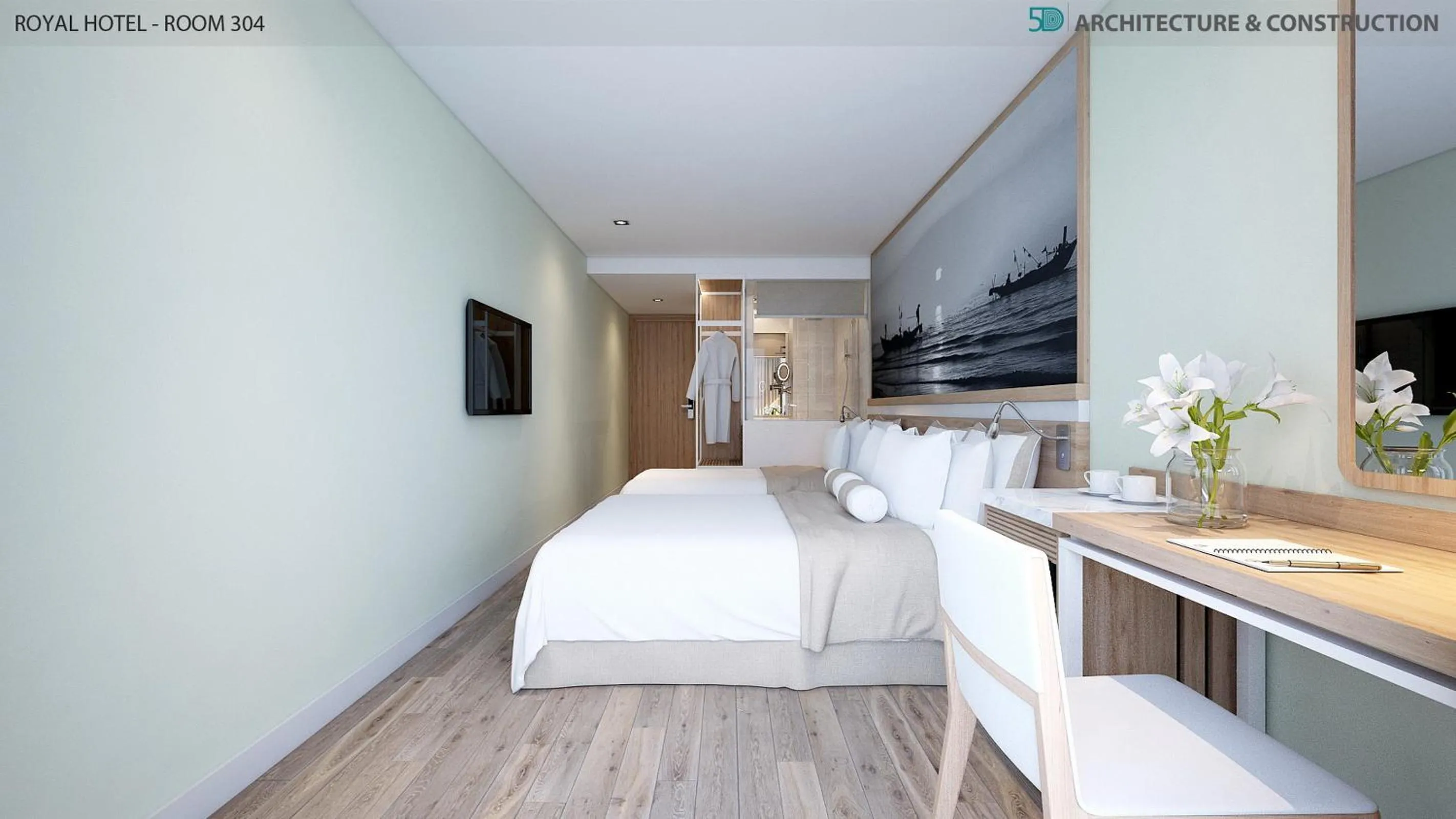 Bed in Royal HPM Hotel