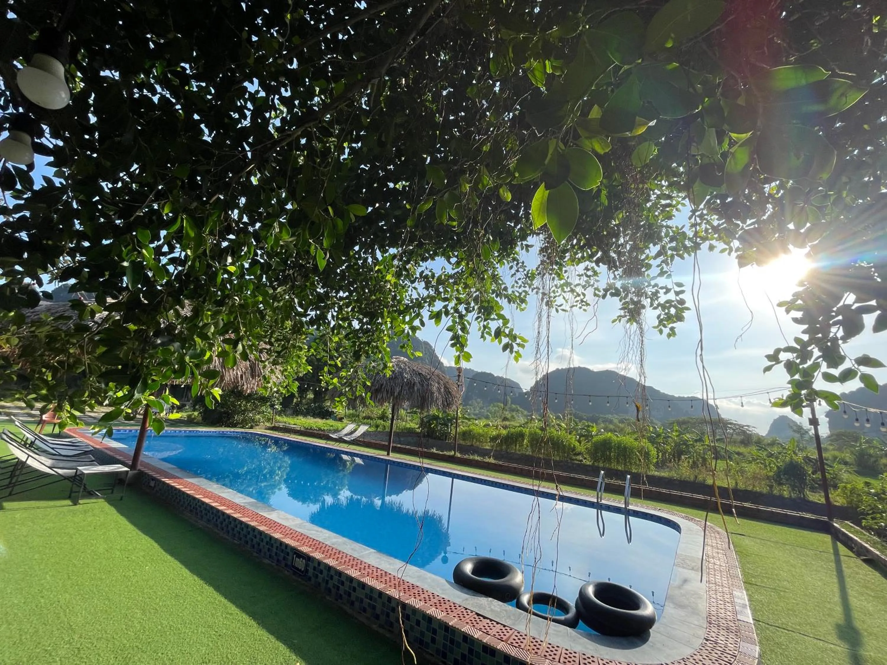 Pool view in Trang An Lotus Lake Homestay