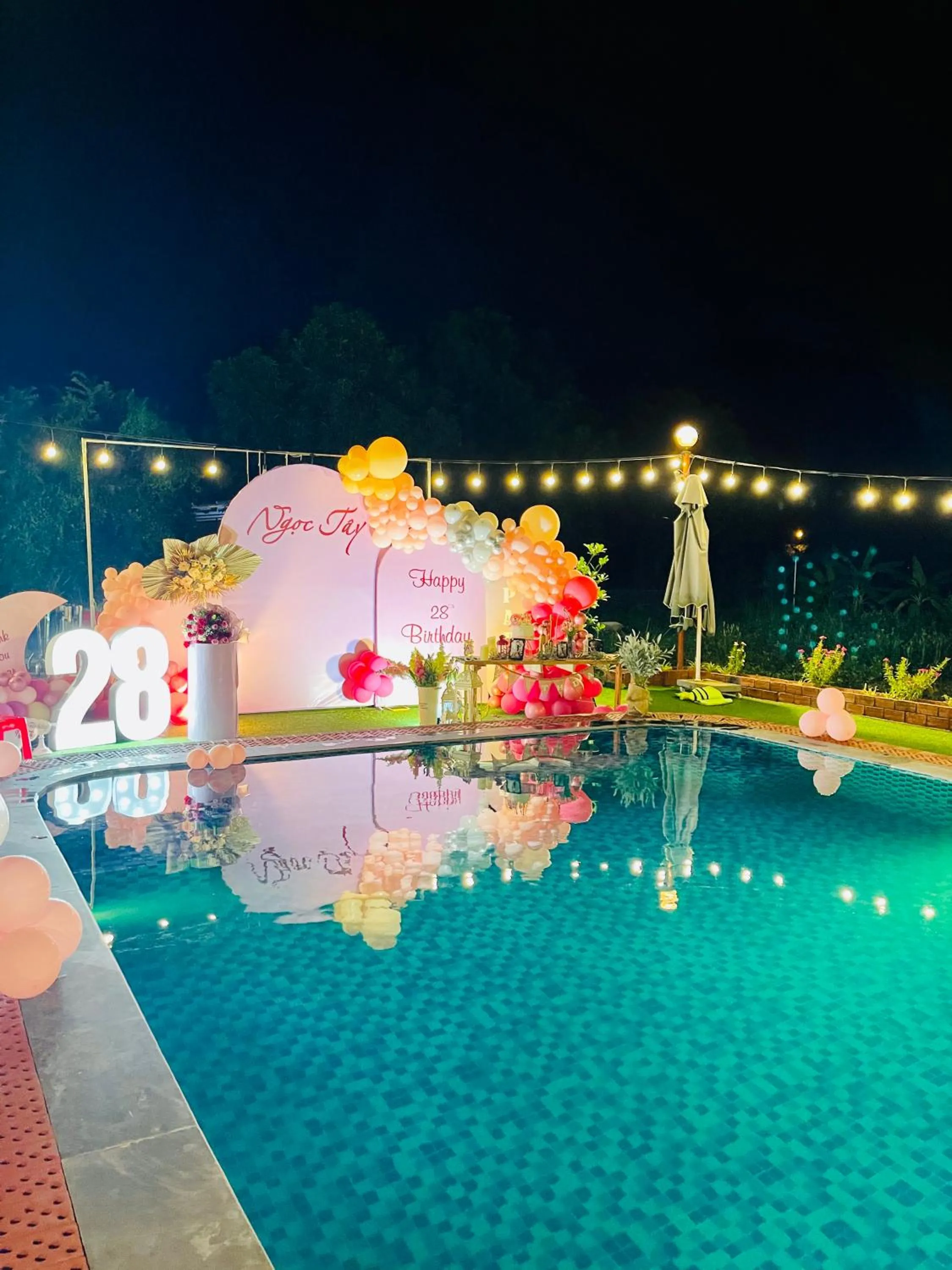 Pool view in Trang An Lotus Lake Homestay