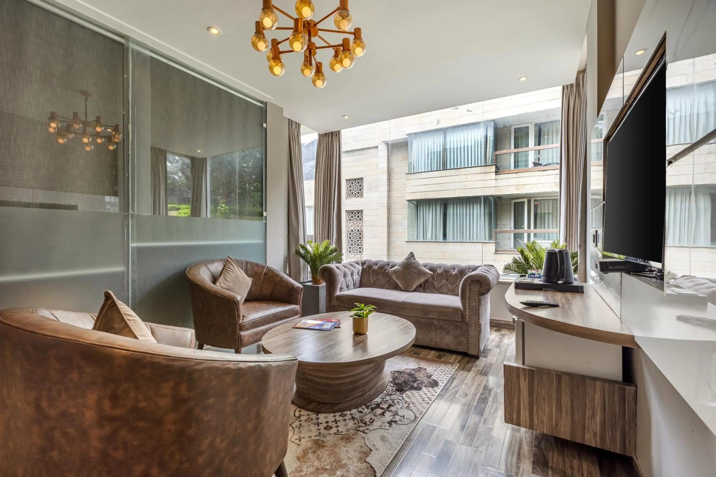 Living room in Sterling Palm Bliss Wellness Resort, Rishikesh