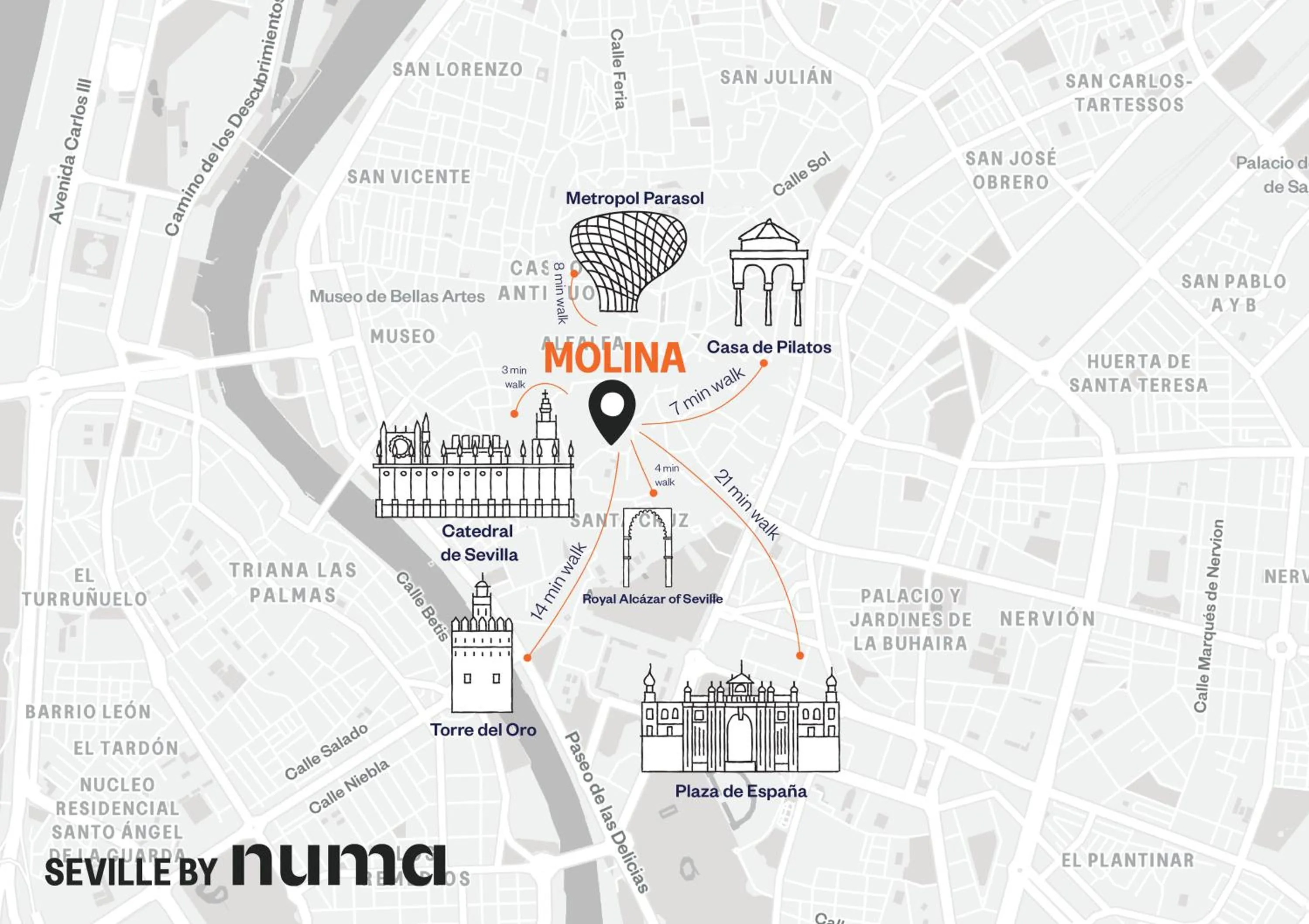 Bird's eye view in Numa Seville Molina