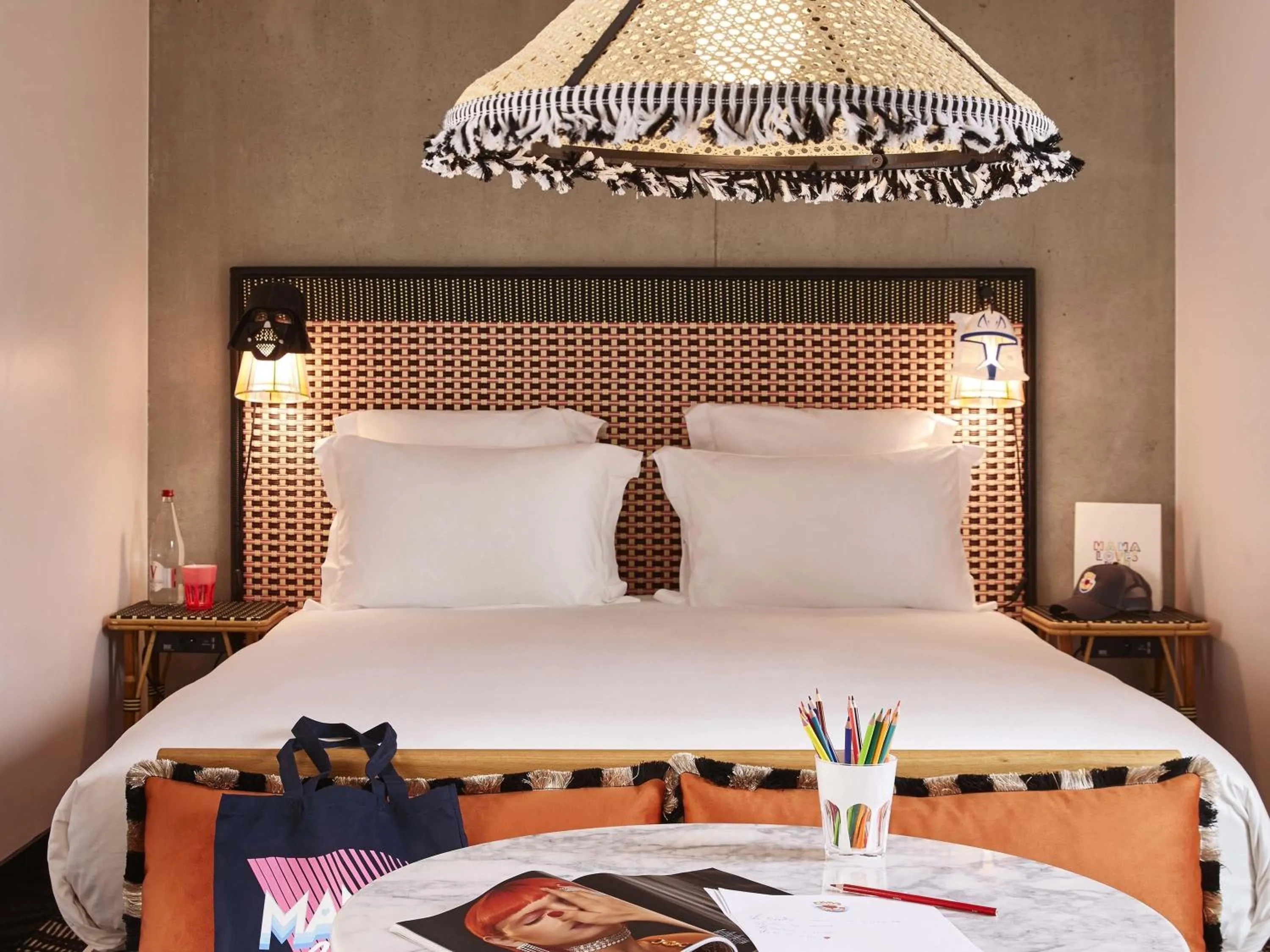 Bedroom, Bed in Mama Shelter Paris West