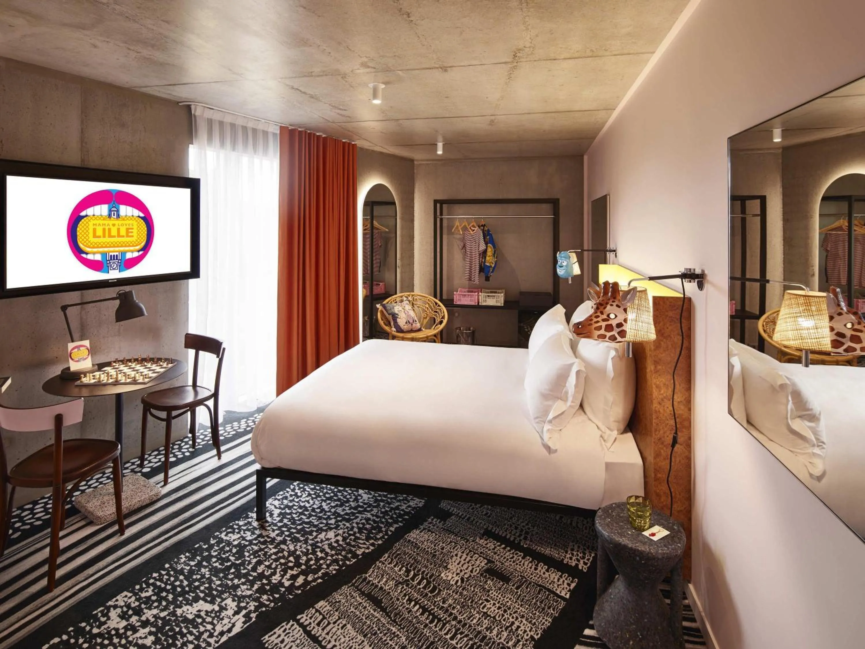 Bedroom, Bed in Mama Shelter Lille