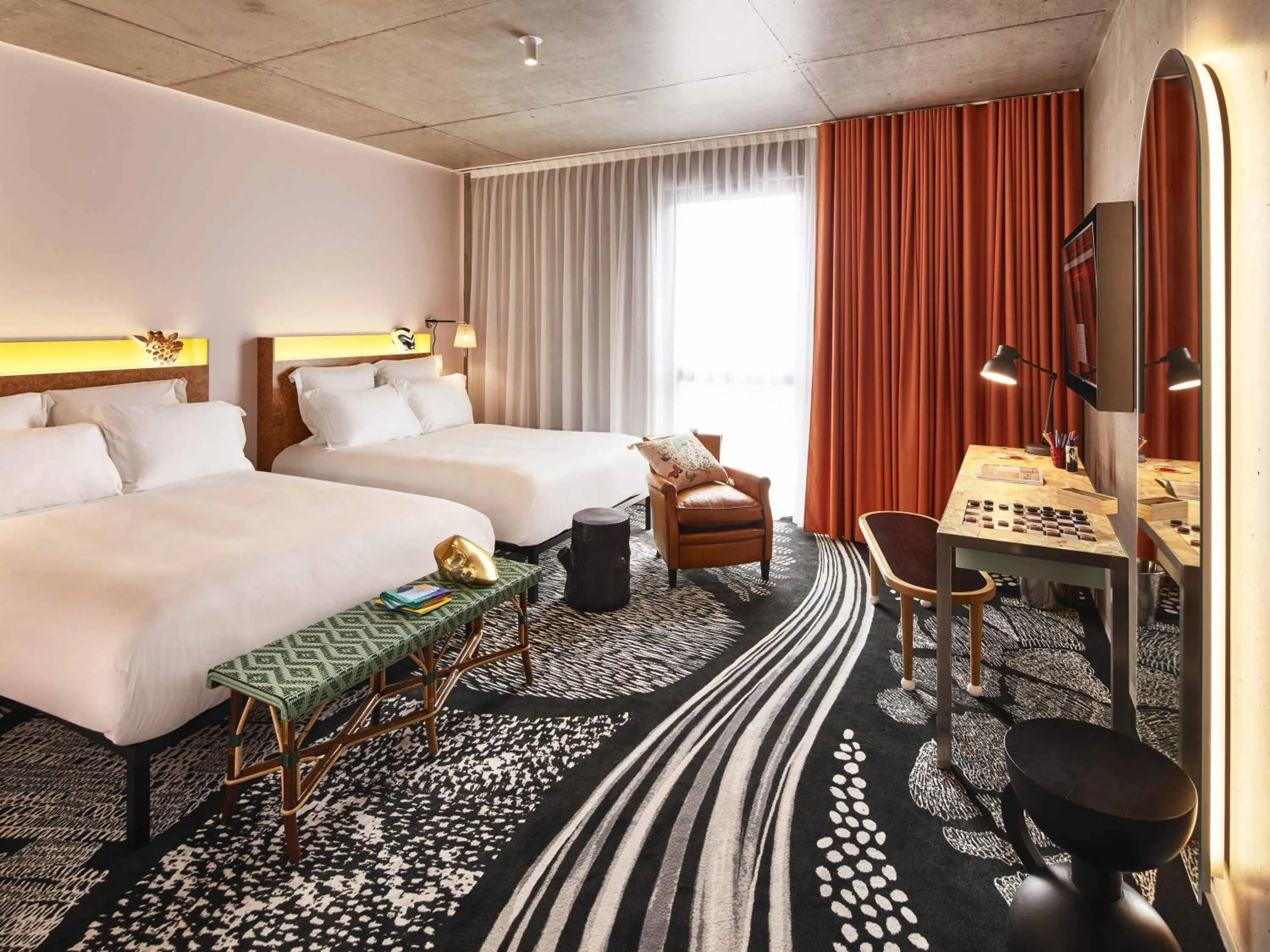 Bedroom, Bed in Mama Shelter Lille