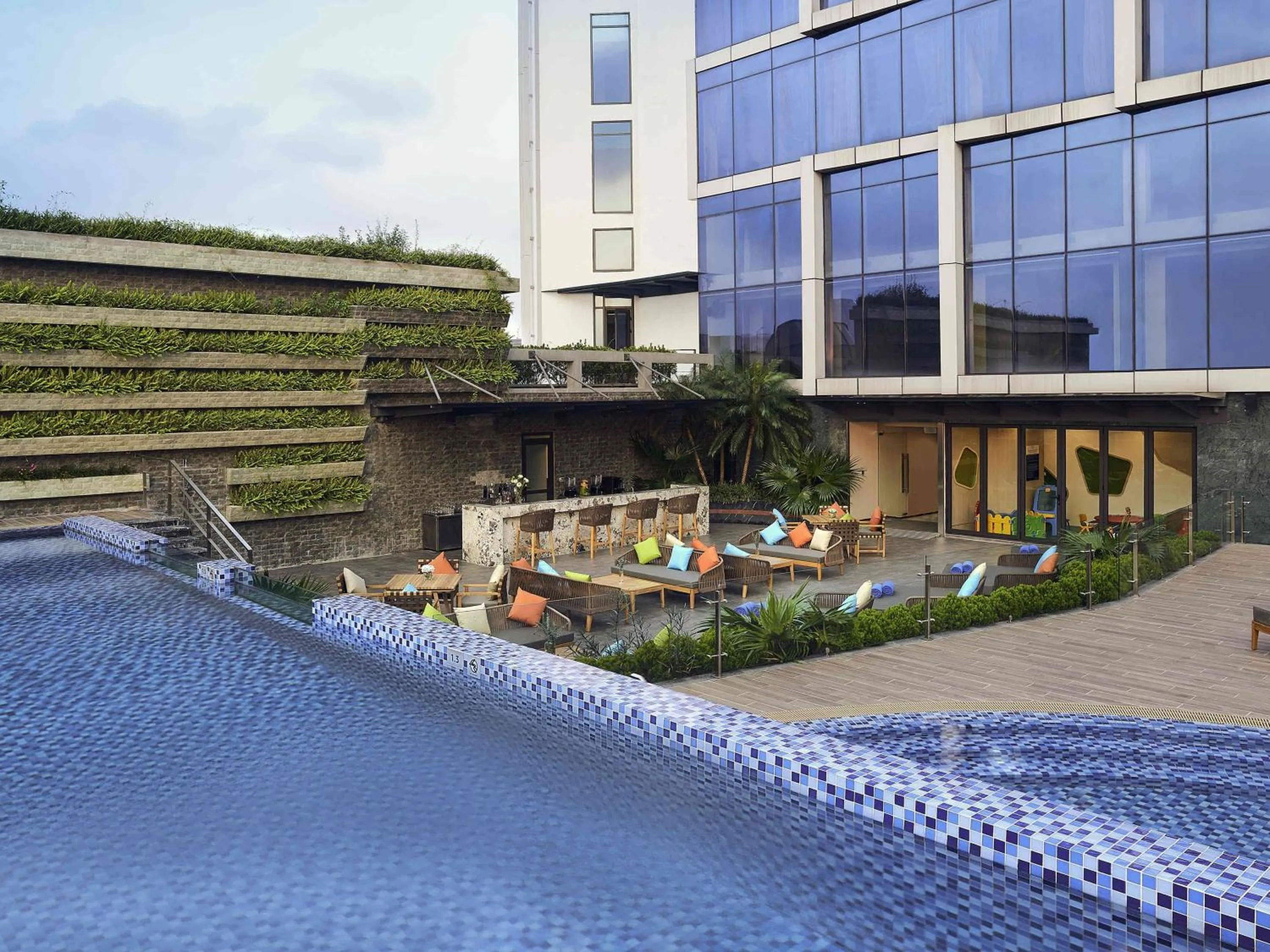 Pool view in Novotel Hanoi Thai Ha