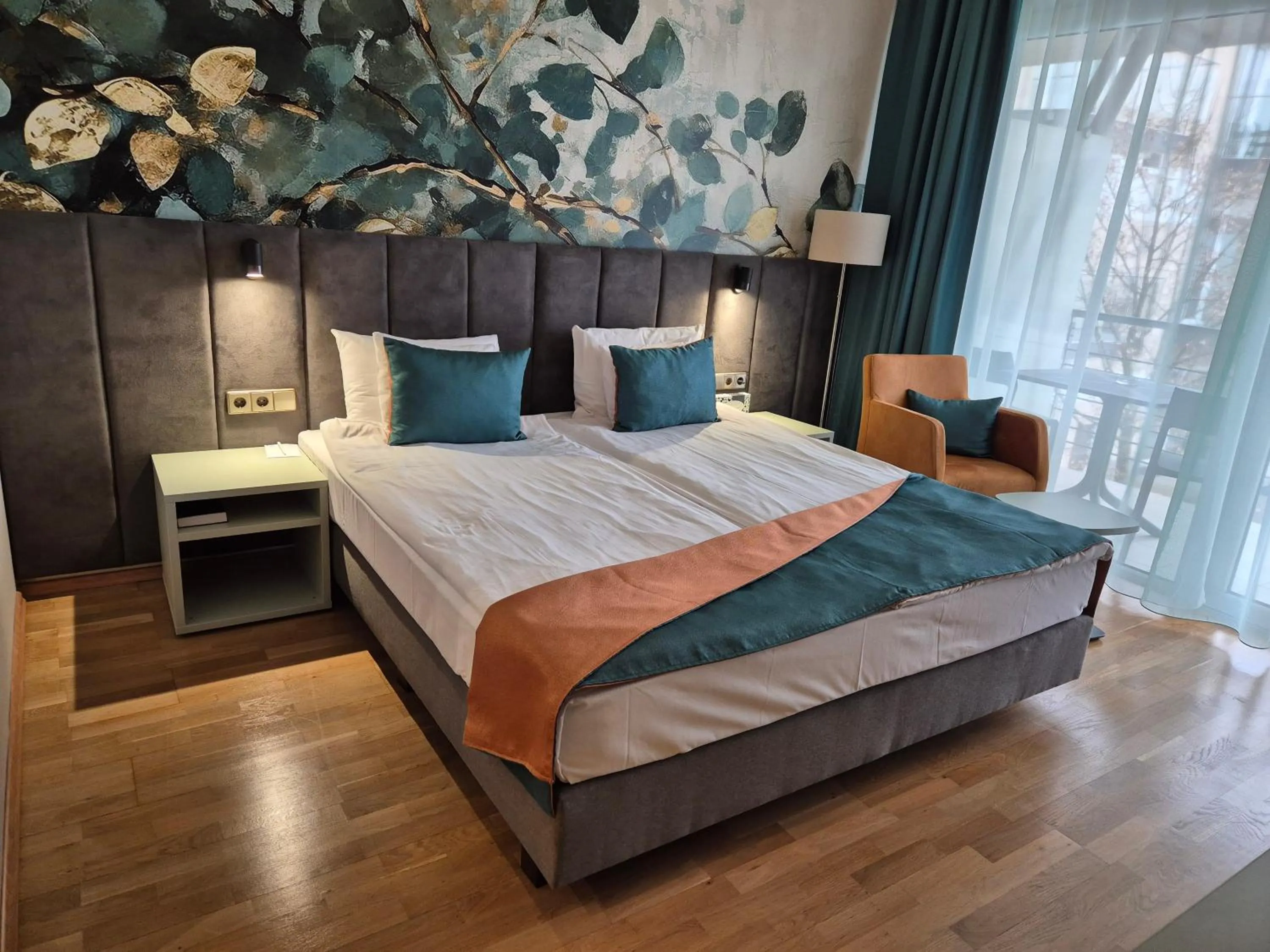 Bed in Szépia Bio and Art Hotel