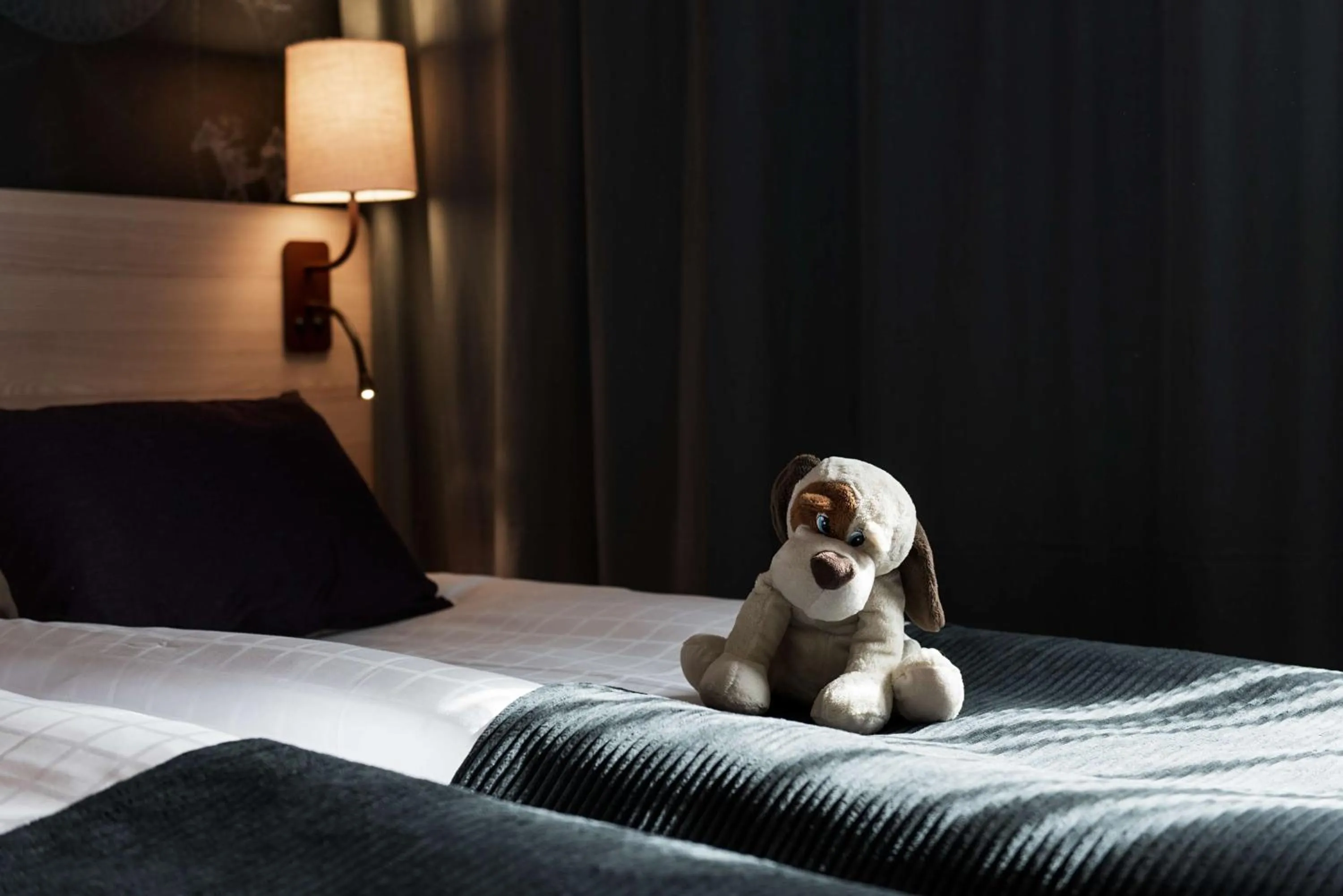 Bedroom, Bed in Scandic Täby