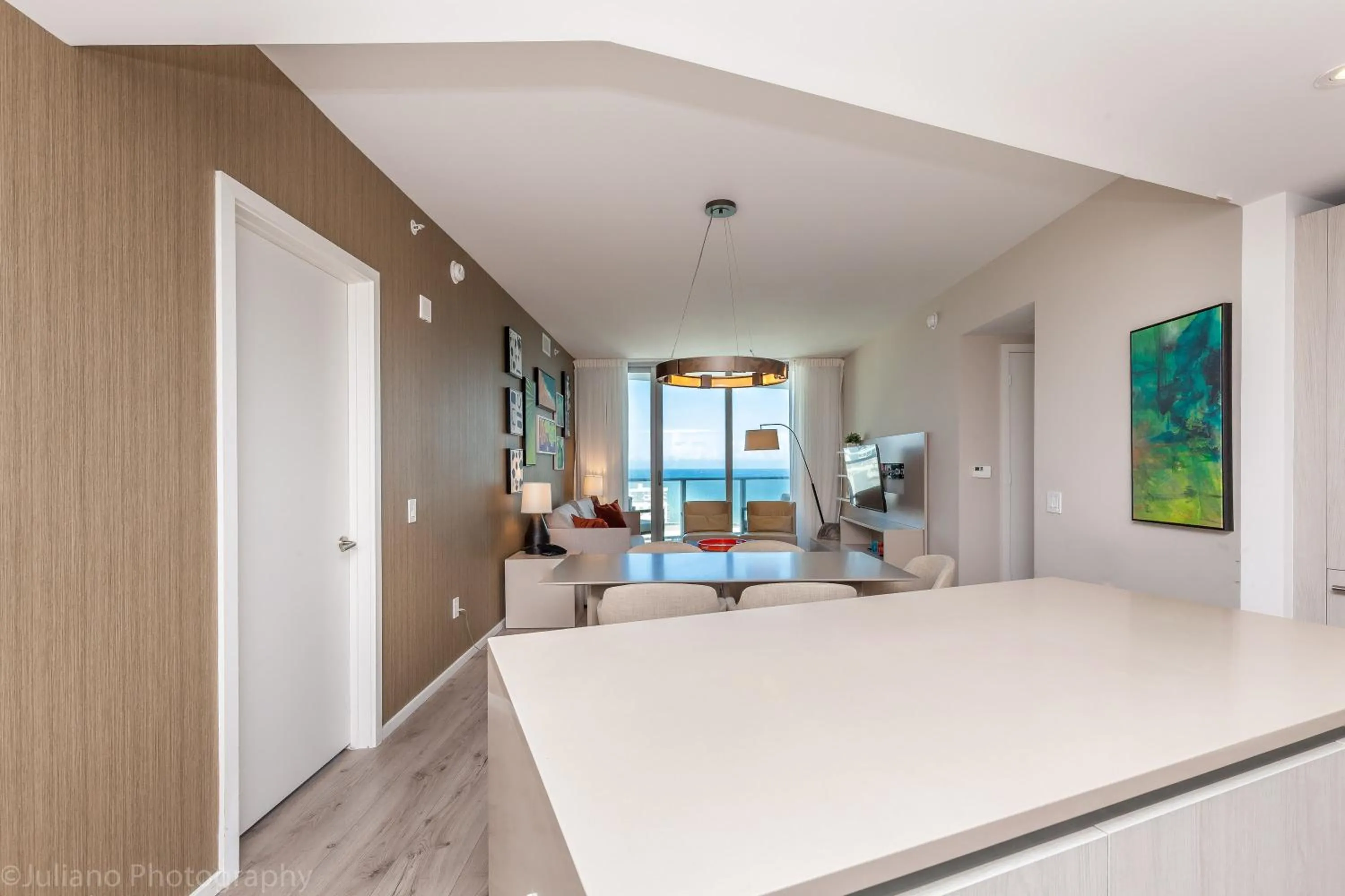 Kitchen or kitchenette, Bed in Private Ocean Condos at Hyde Beach Resort & Residences
