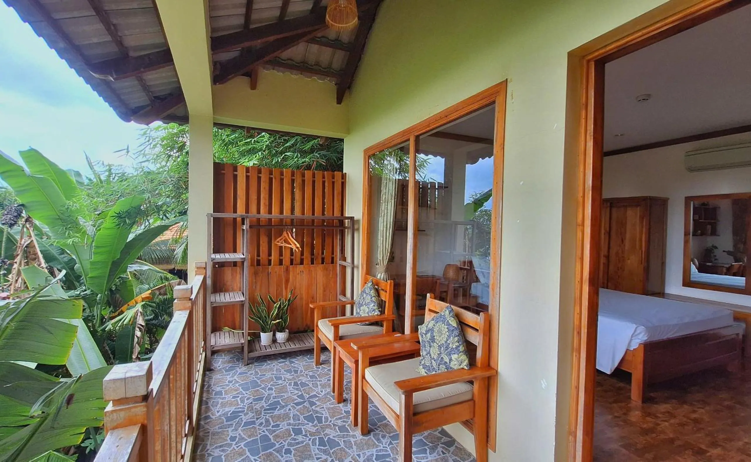 Balcony/Terrace, Bed in Ancarine Beach Resort