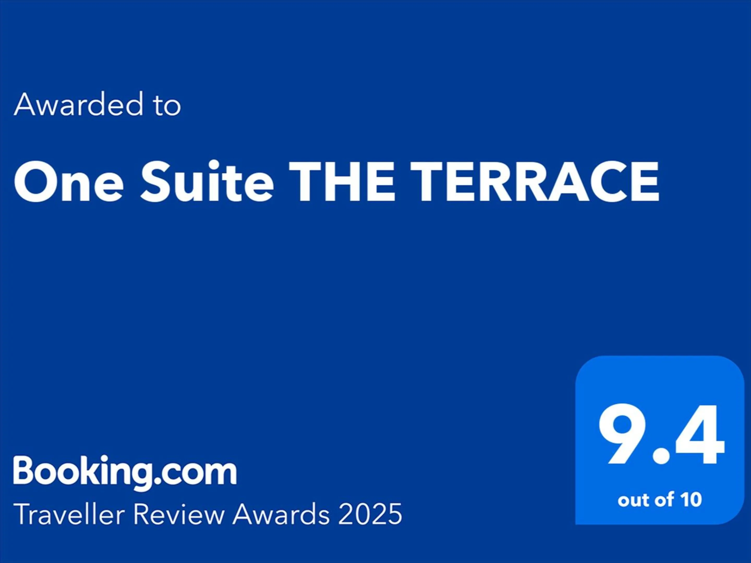 Certificate/Award in One Suite THE TERRACE
