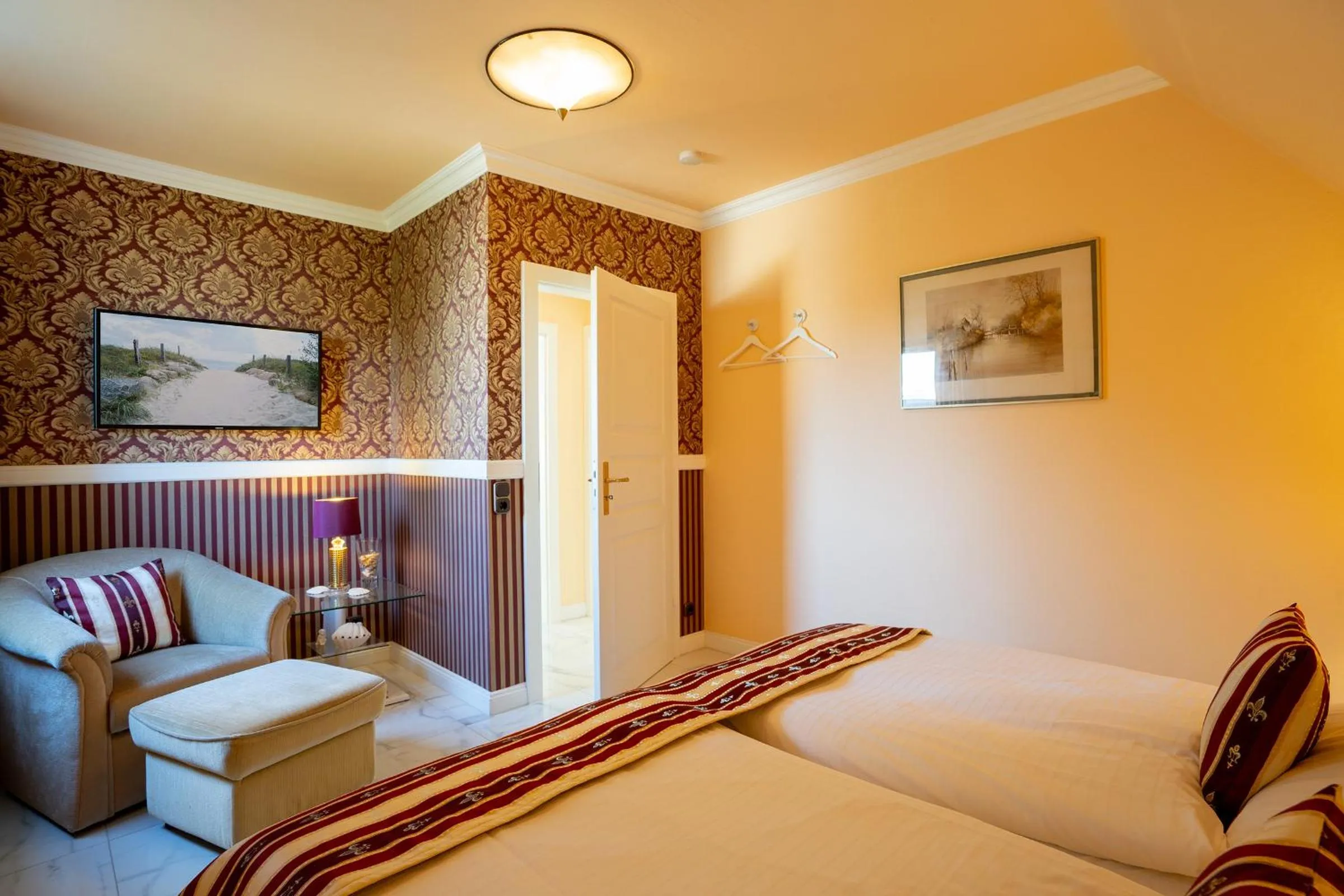 Bed in Ferienwohnung Goldene Perle