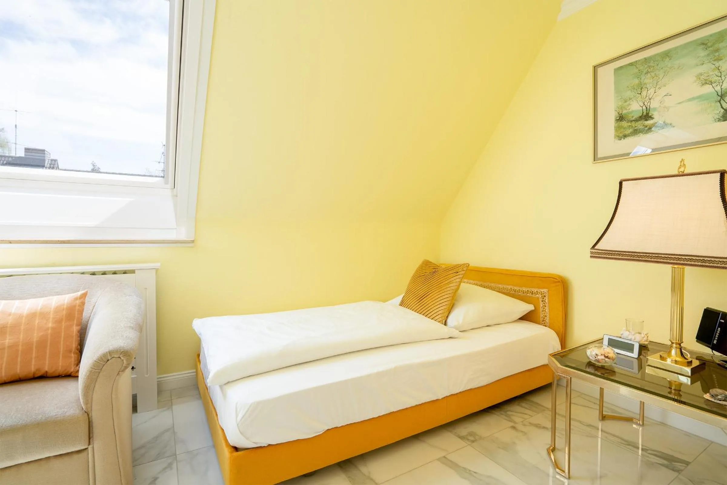 Bed in Ferienwohnung Goldene Perle
