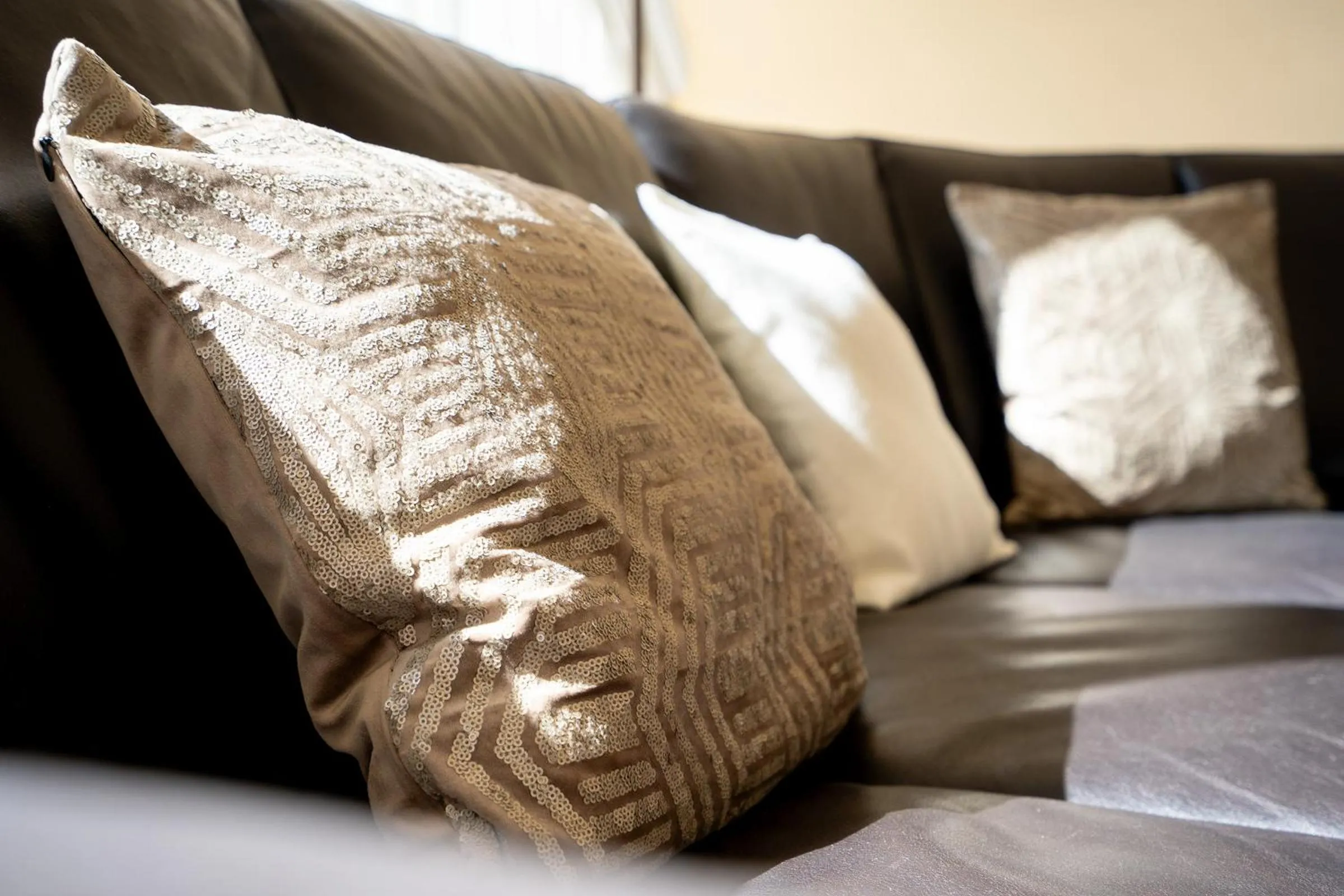 Bed in Ferienwohnung Goldene Perle