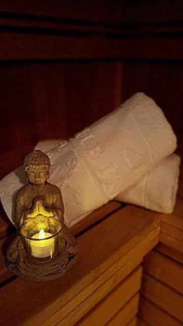 Sauna, Bed in Hotel Rosenheim