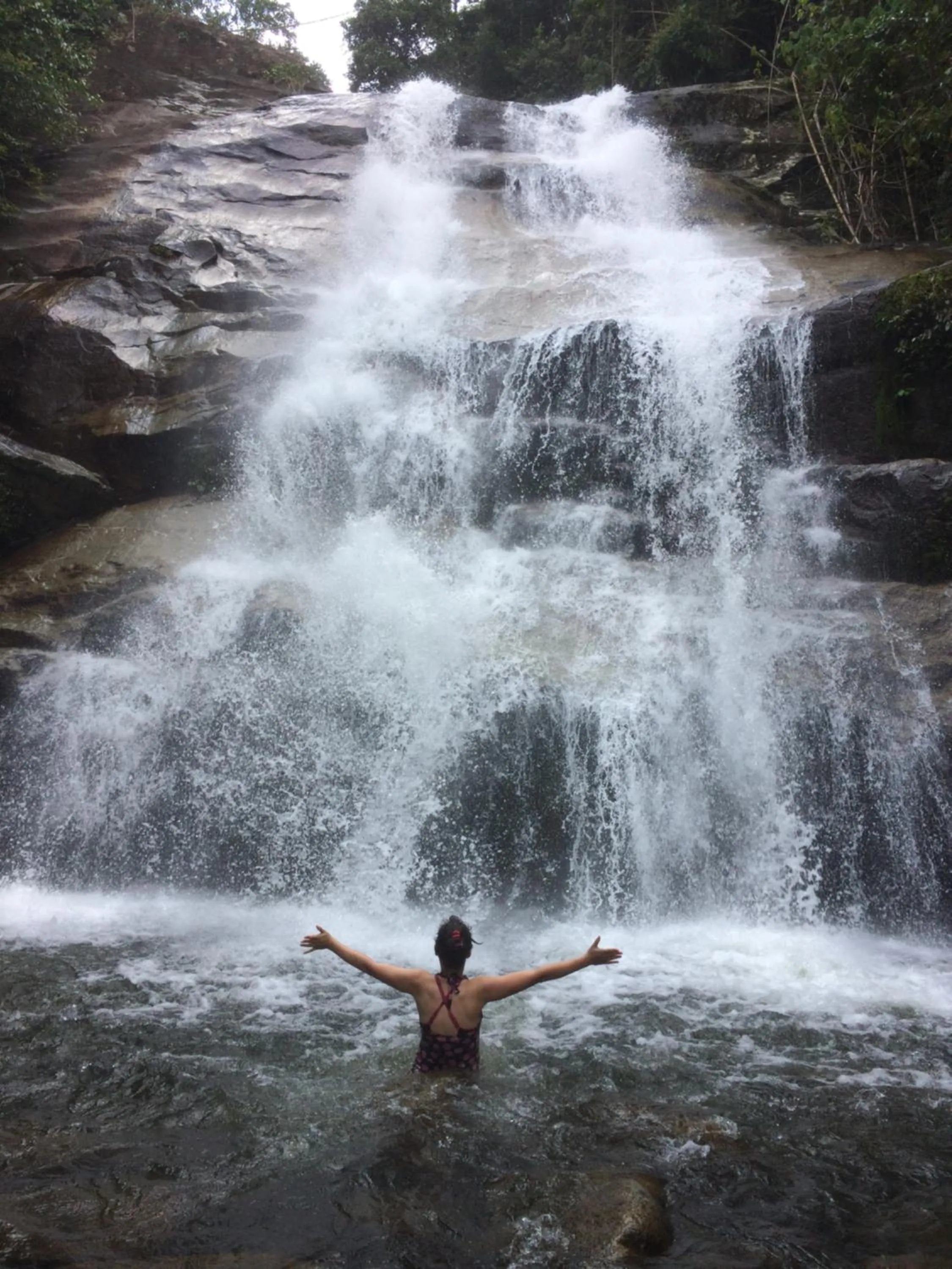 Hiking in Sarang by the brook