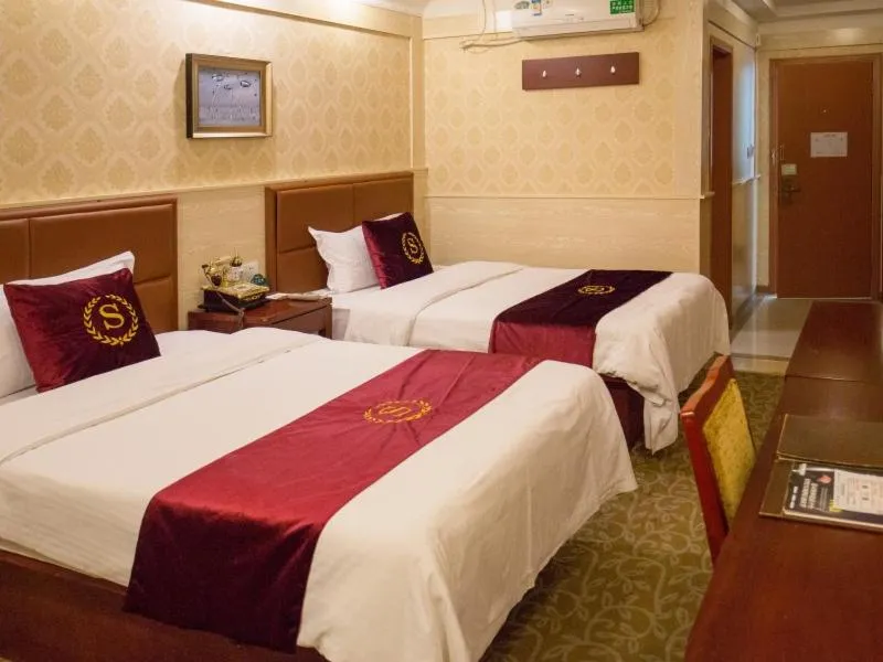 Bed in Greentree Inn Shanghai Chongming Bao Town Express Hotel