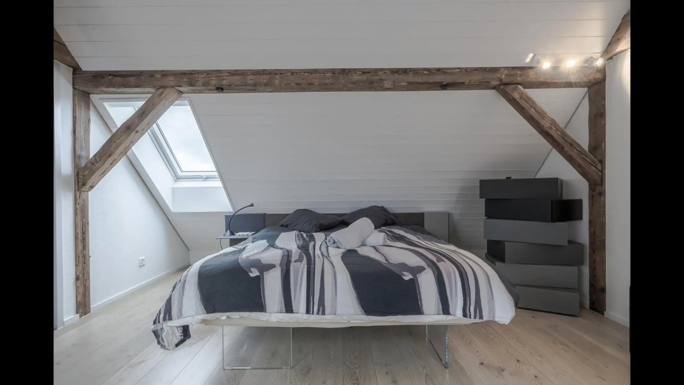 Bed in Luxury Penthouse Apartment