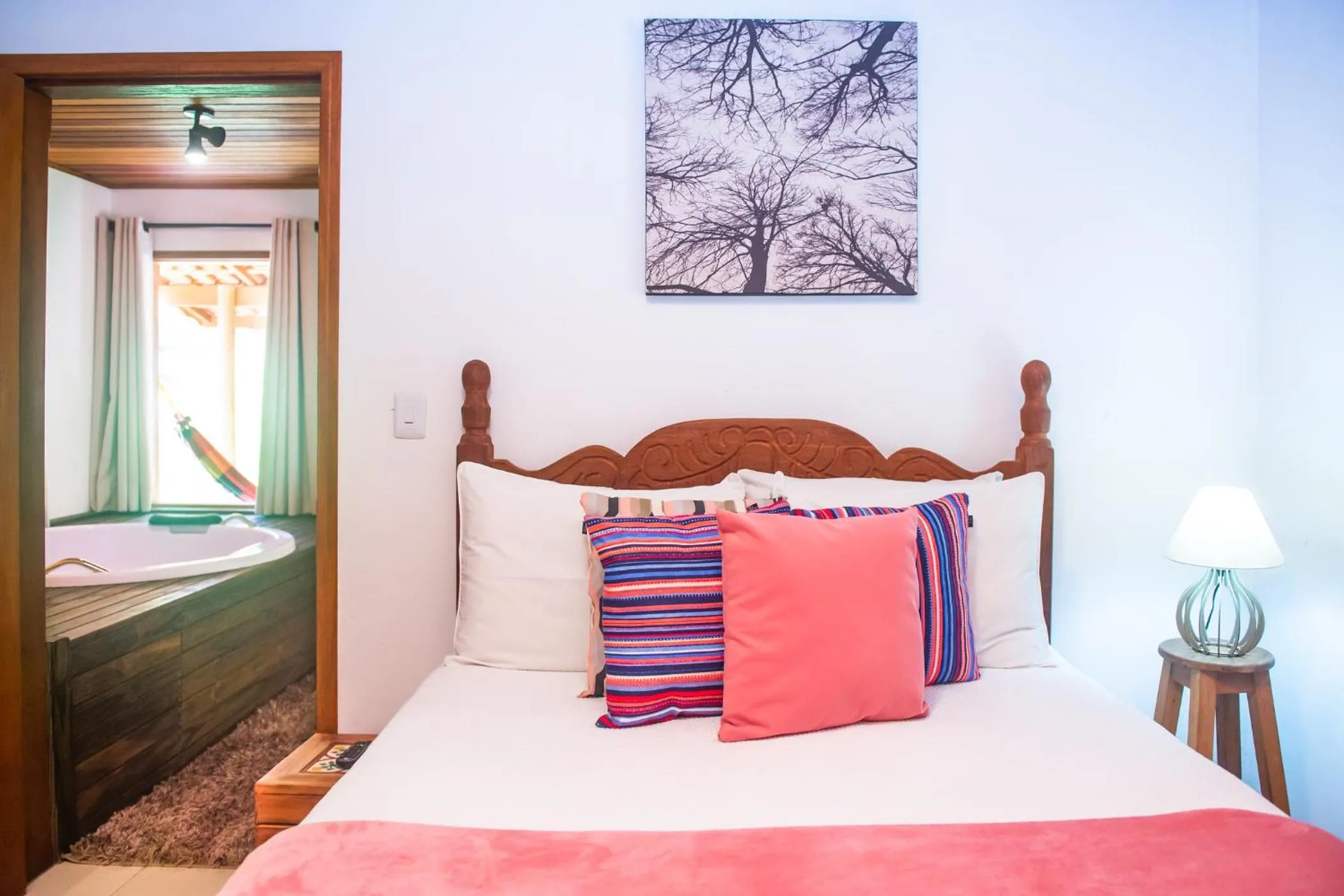 Bed in Chalés Recanto da cachoeira