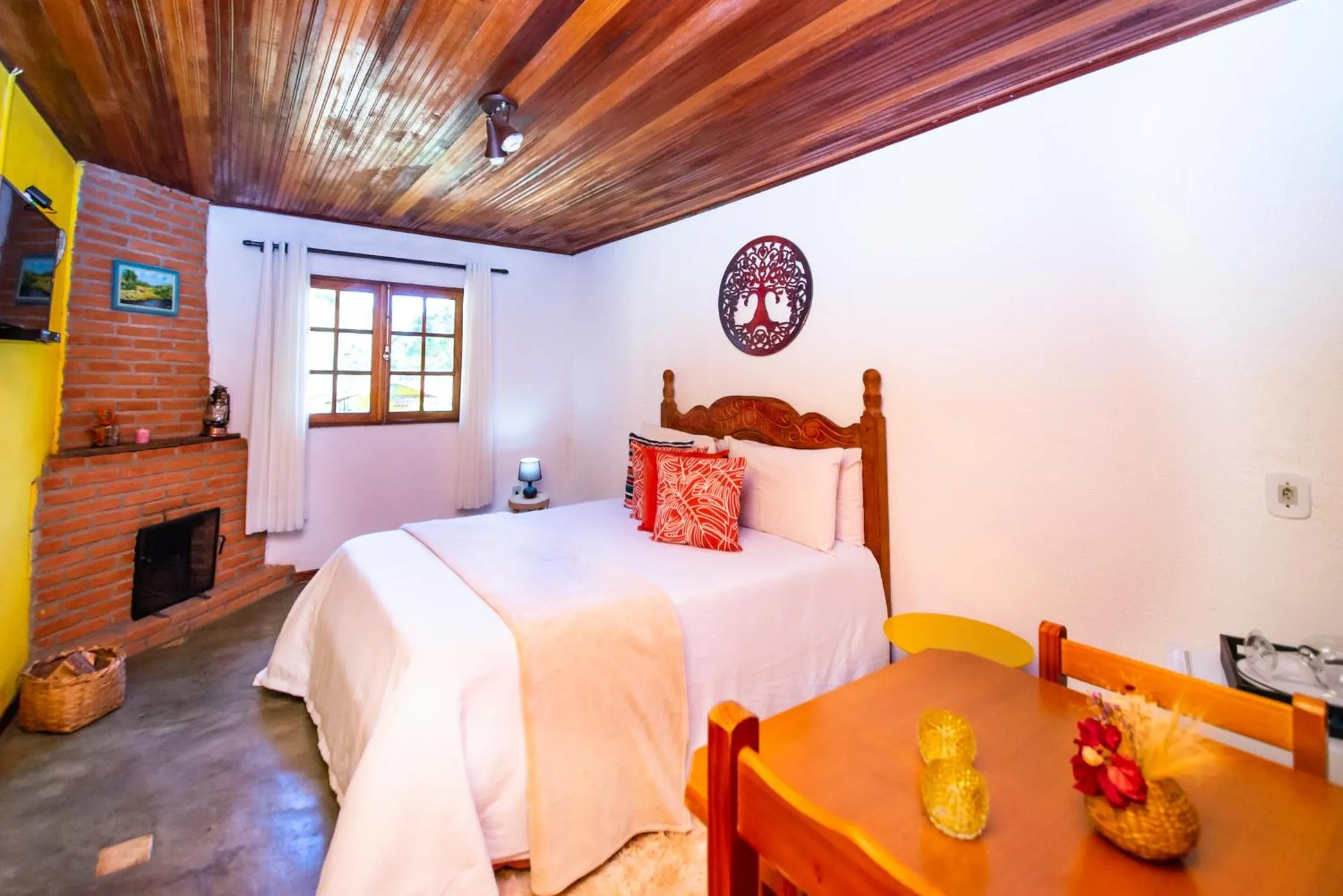 Bed in Chalés Recanto da cachoeira